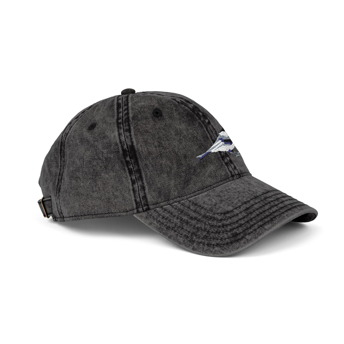 Massachusetts Black-Capped Chickadee State Bird | Vintage Distressed Embroidered Baseball Cap