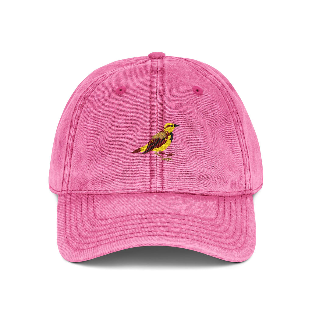 Wyoming Western Meadowlark State Bird | Vintage Distressed Embroidered Baseball Cap