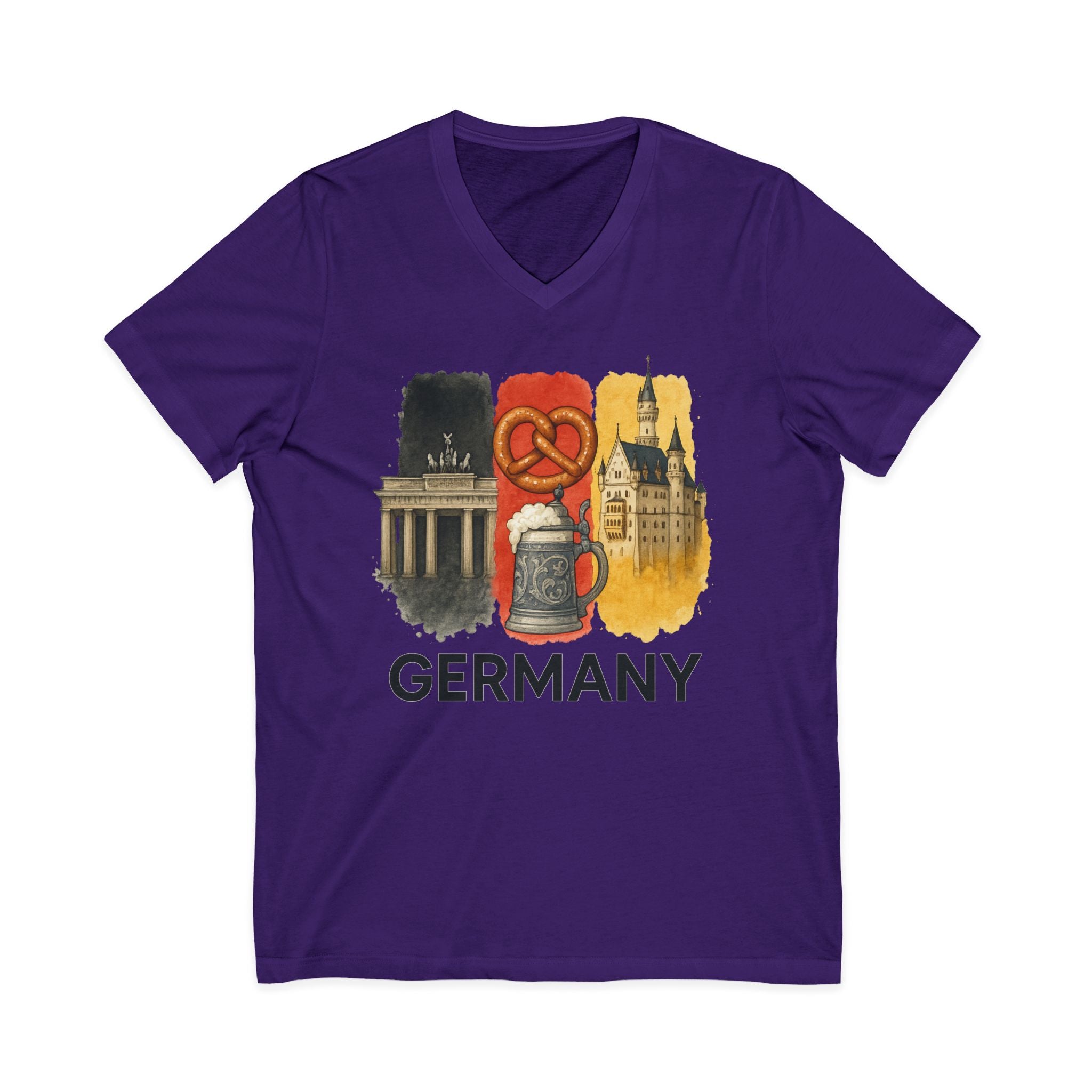 Germany Brushstroke Watercolor V-Neck Shirt
