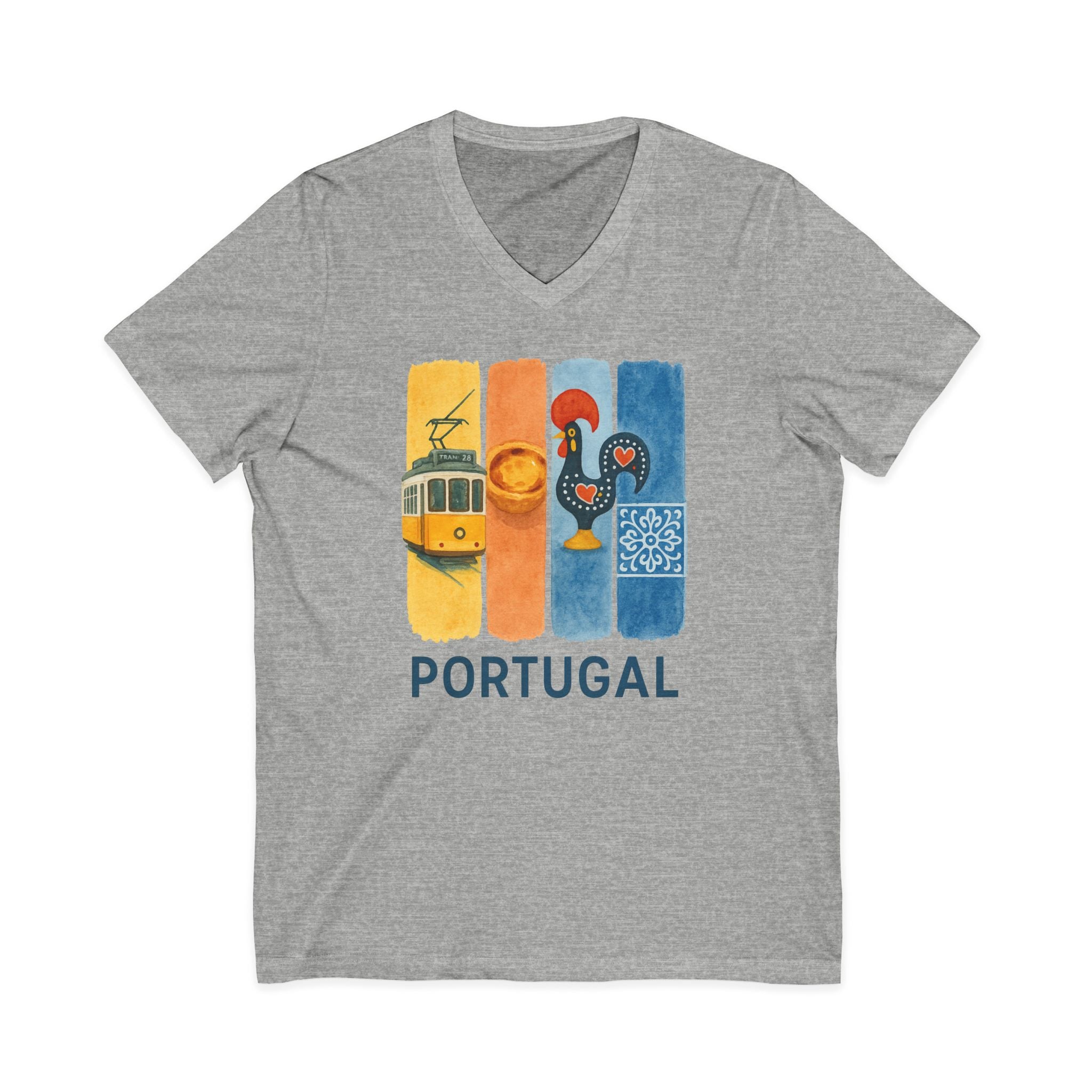 Portugal Brushstroke Watercolor V-Neck Shirt