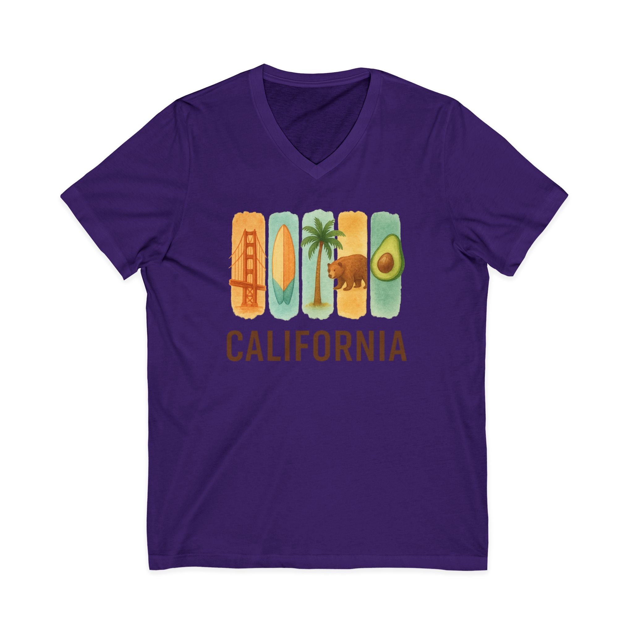 California Brushstroke Watercolor V-Neck Shirt