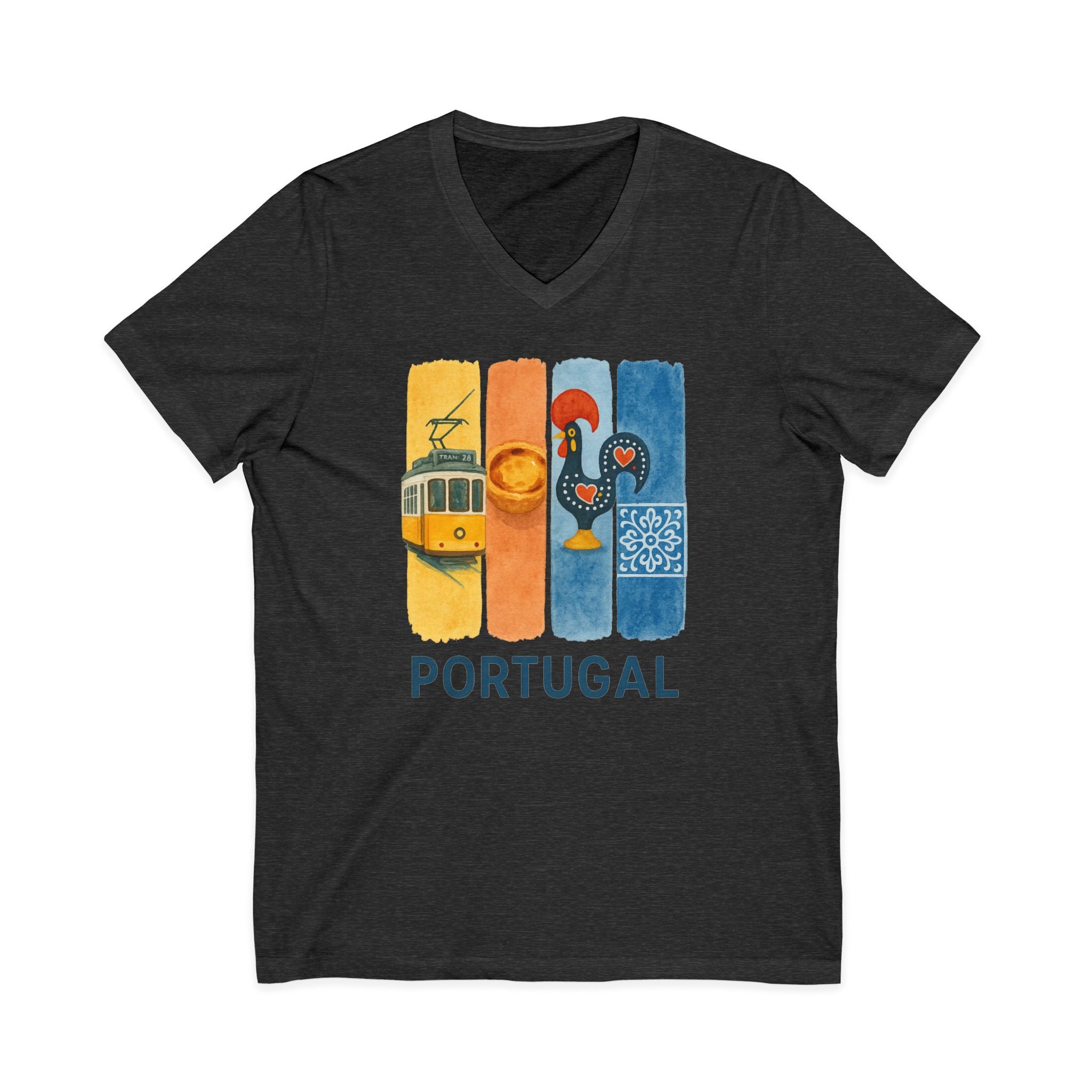 Portugal Brushstroke Watercolor V-Neck Shirt