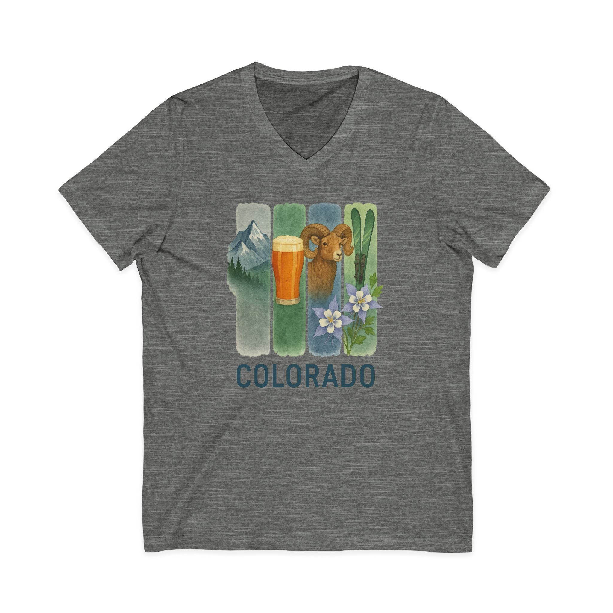 Colorado Brushstroke Watercolor V-Neck Shirt