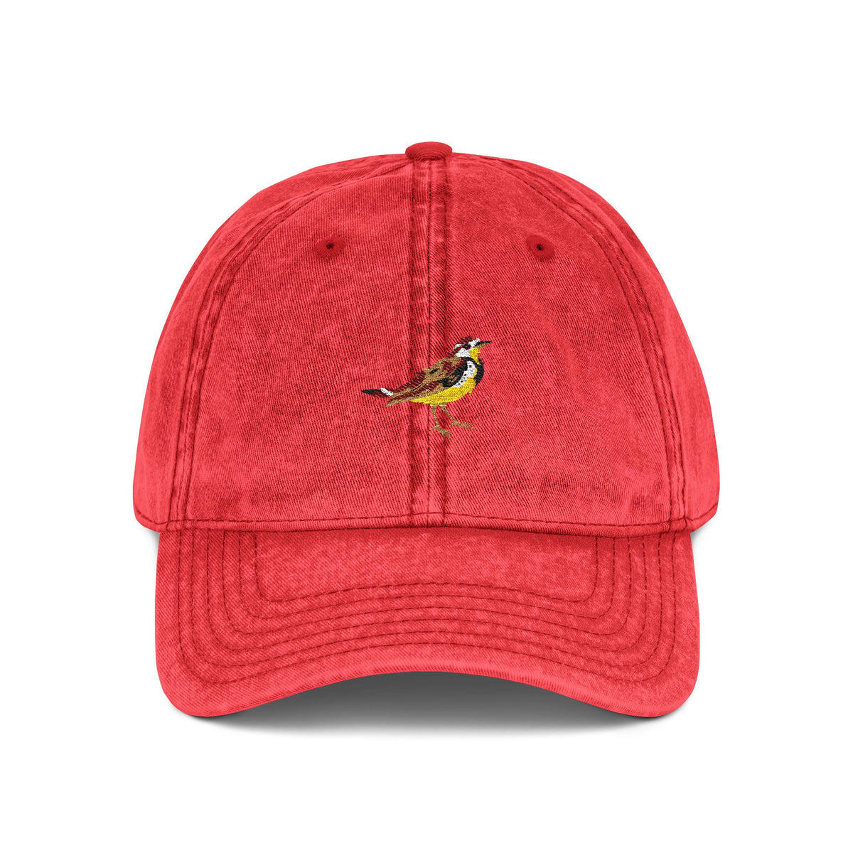 Oregon Western Meadowlark State Bird | Vintage Distressed Embroidered Baseball Cap