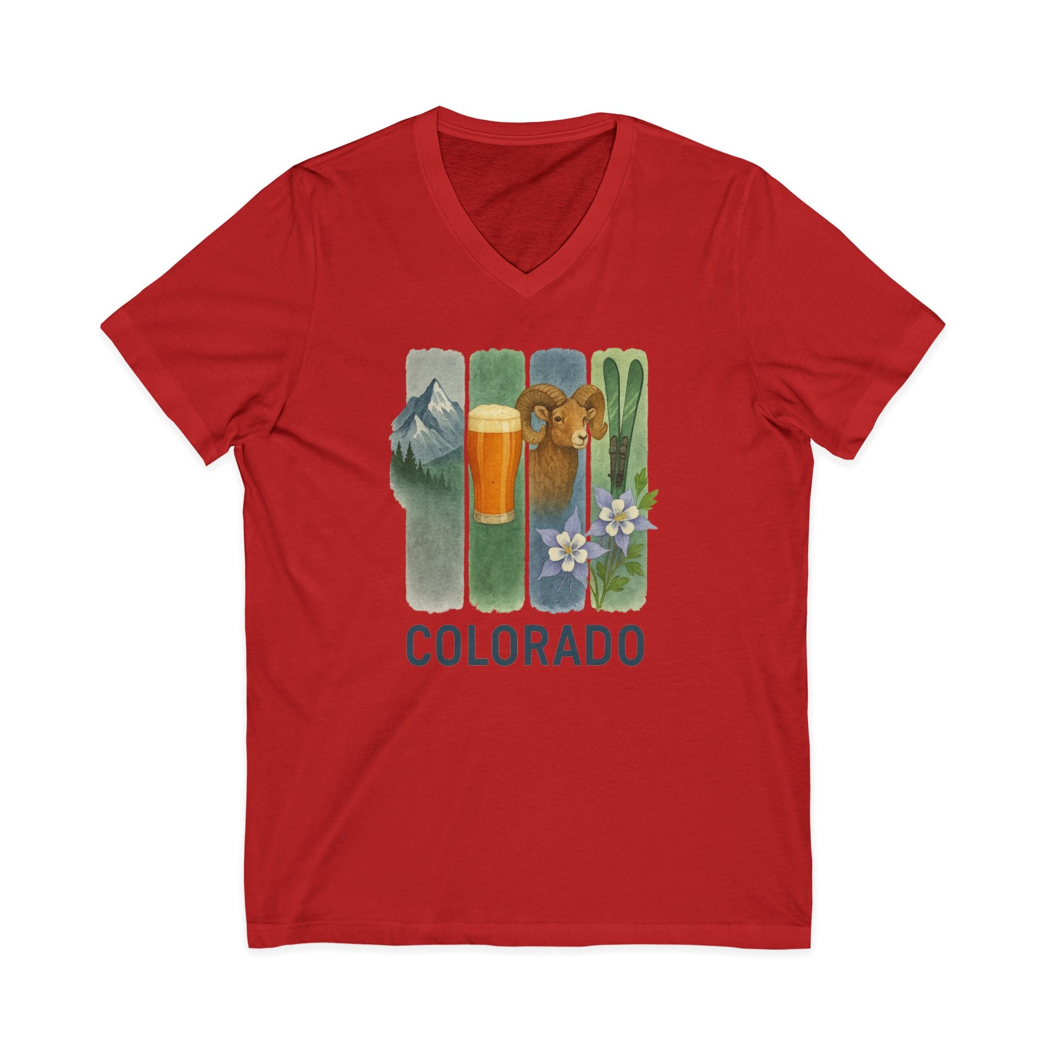 Colorado Brushstroke Watercolor V-Neck Shirt