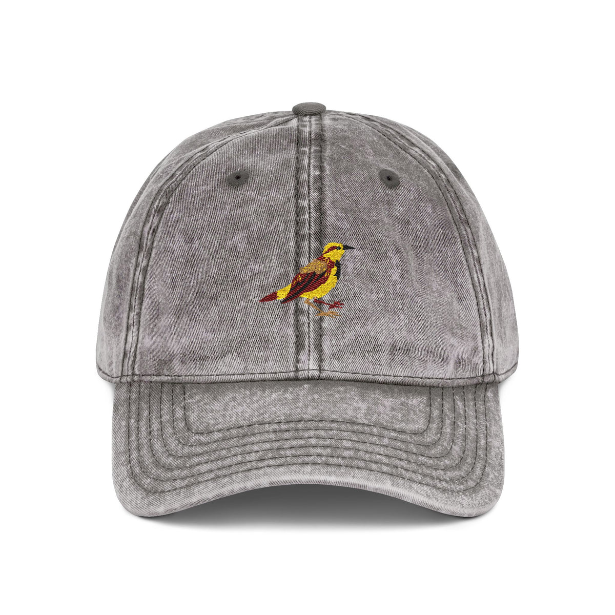 Wyoming Western Meadowlark State Bird | Vintage Distressed Embroidered Baseball Cap