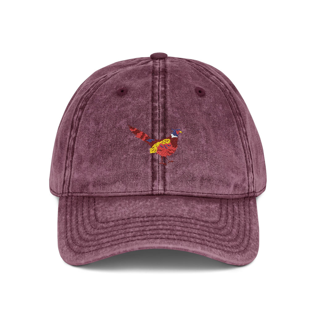 South Dakota Ring-Necked Pheasant State Bird | Vintage Distressed Embroidered Baseball Cap
