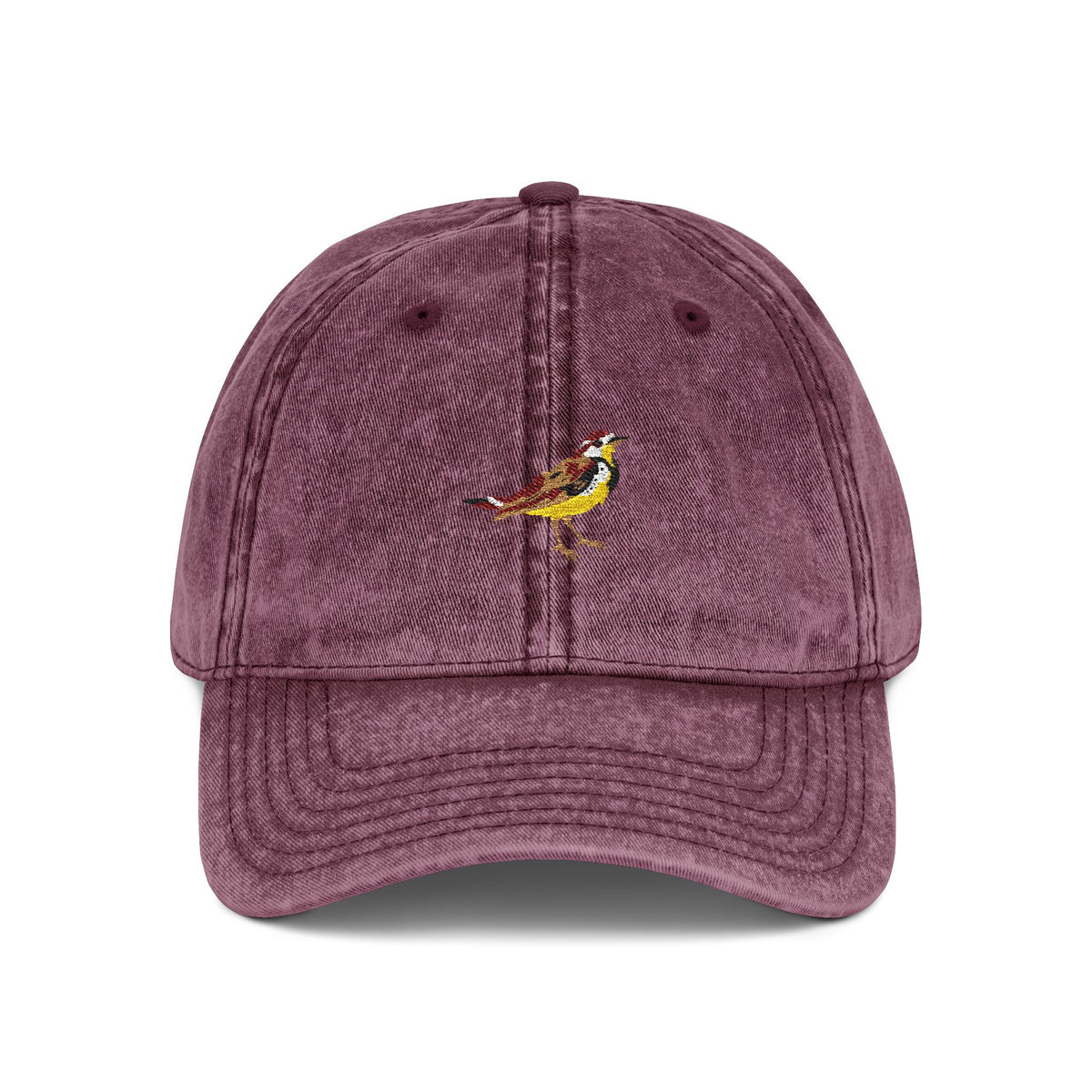 Oregon Western Meadowlark State Bird | Vintage Distressed Embroidered Baseball Cap