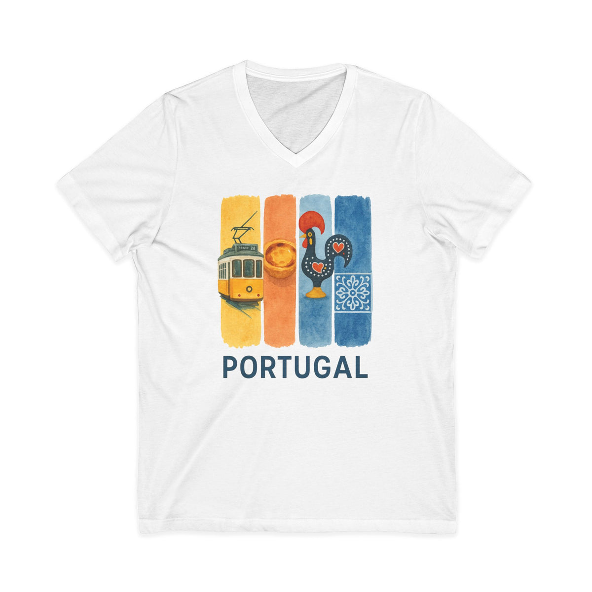 Portugal Brushstroke Watercolor V-Neck Shirt