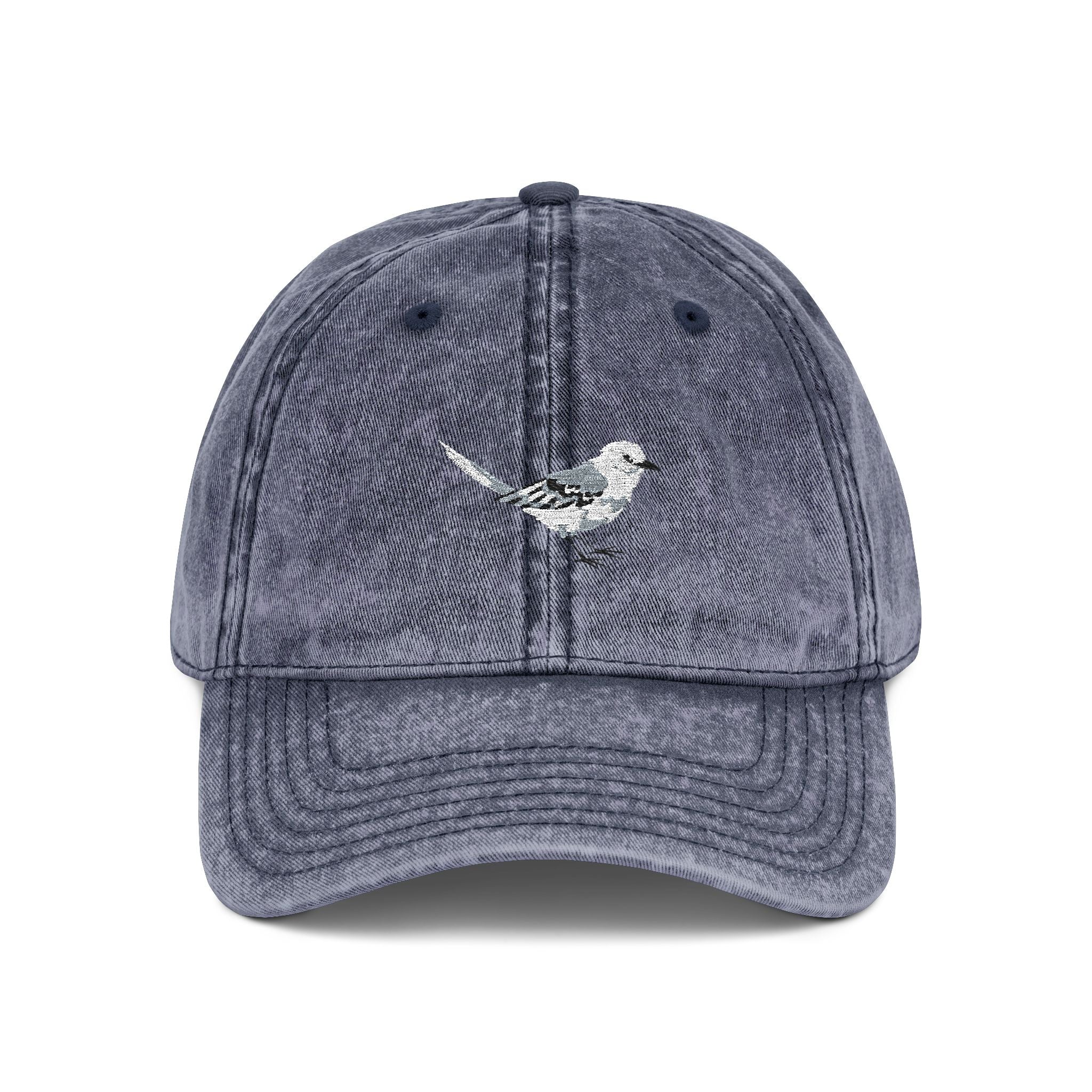Texas Northern Mockingbird State Bird | Vintage Distressed Embroidered Baseball Cap