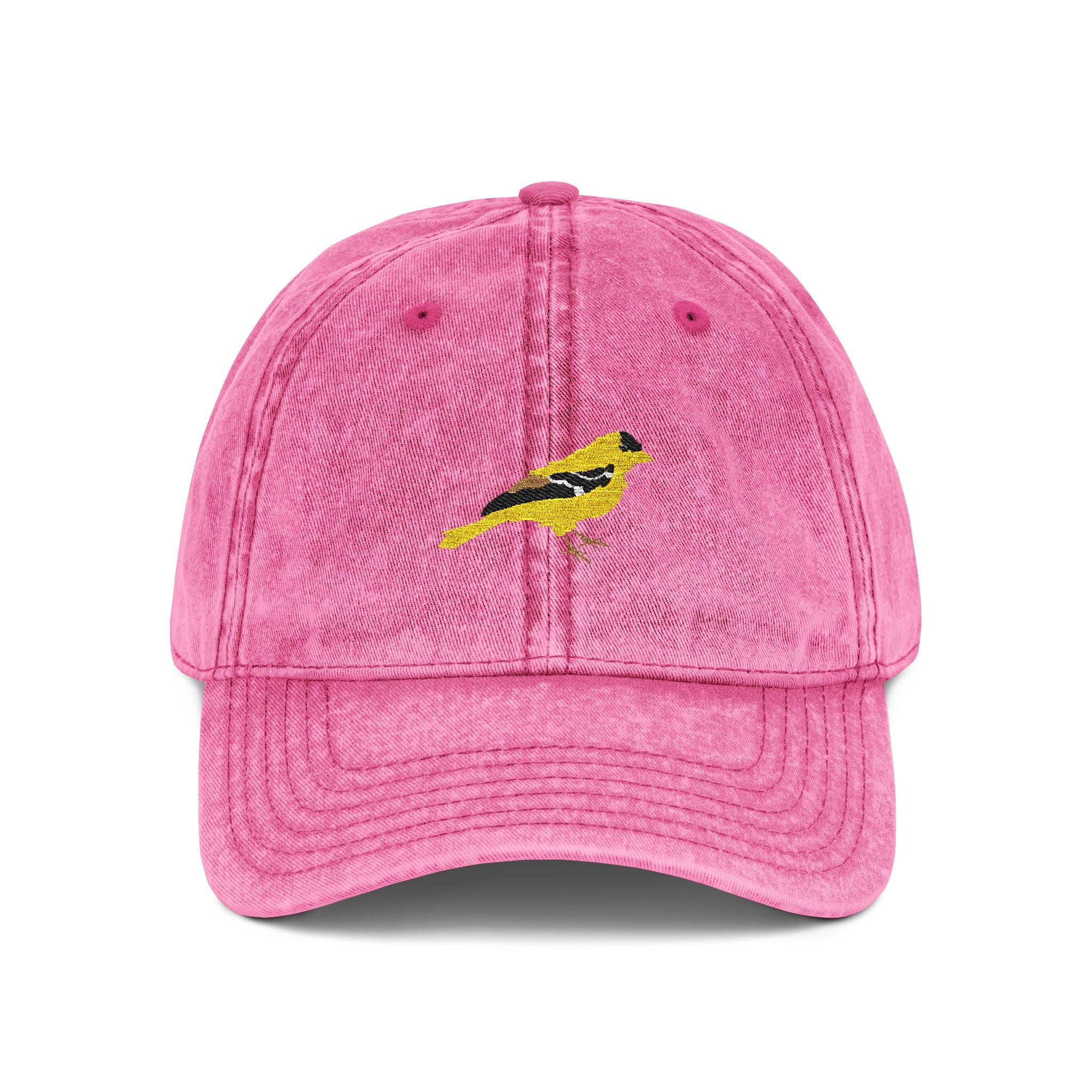 Iowa American Goldfinch State Bird | Vintage Distressed Embroidered Baseball Cap