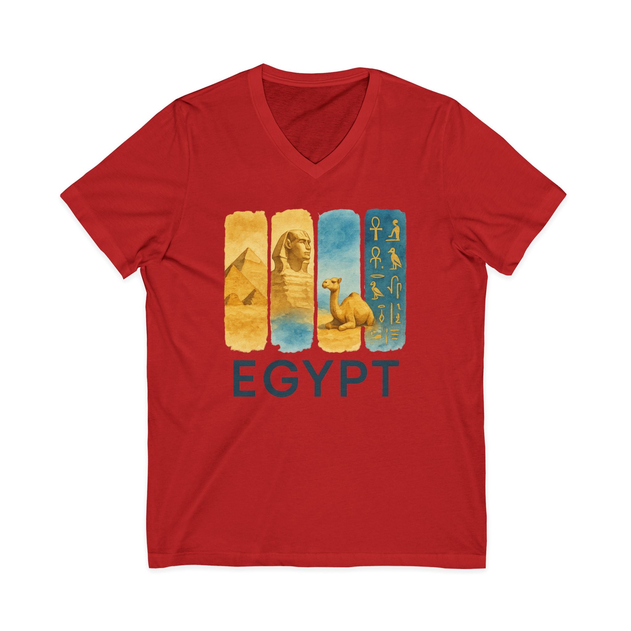Egypt Brushstroke Watercolor V-Neck Shirt