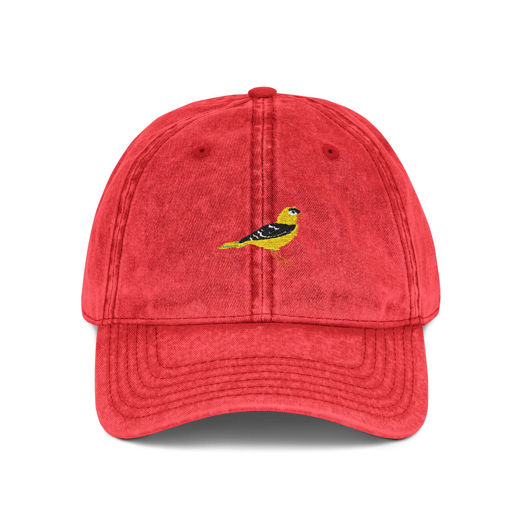 Washington American Goldfinch State Bird | Vintage Distressed Embroidered Baseball Cap