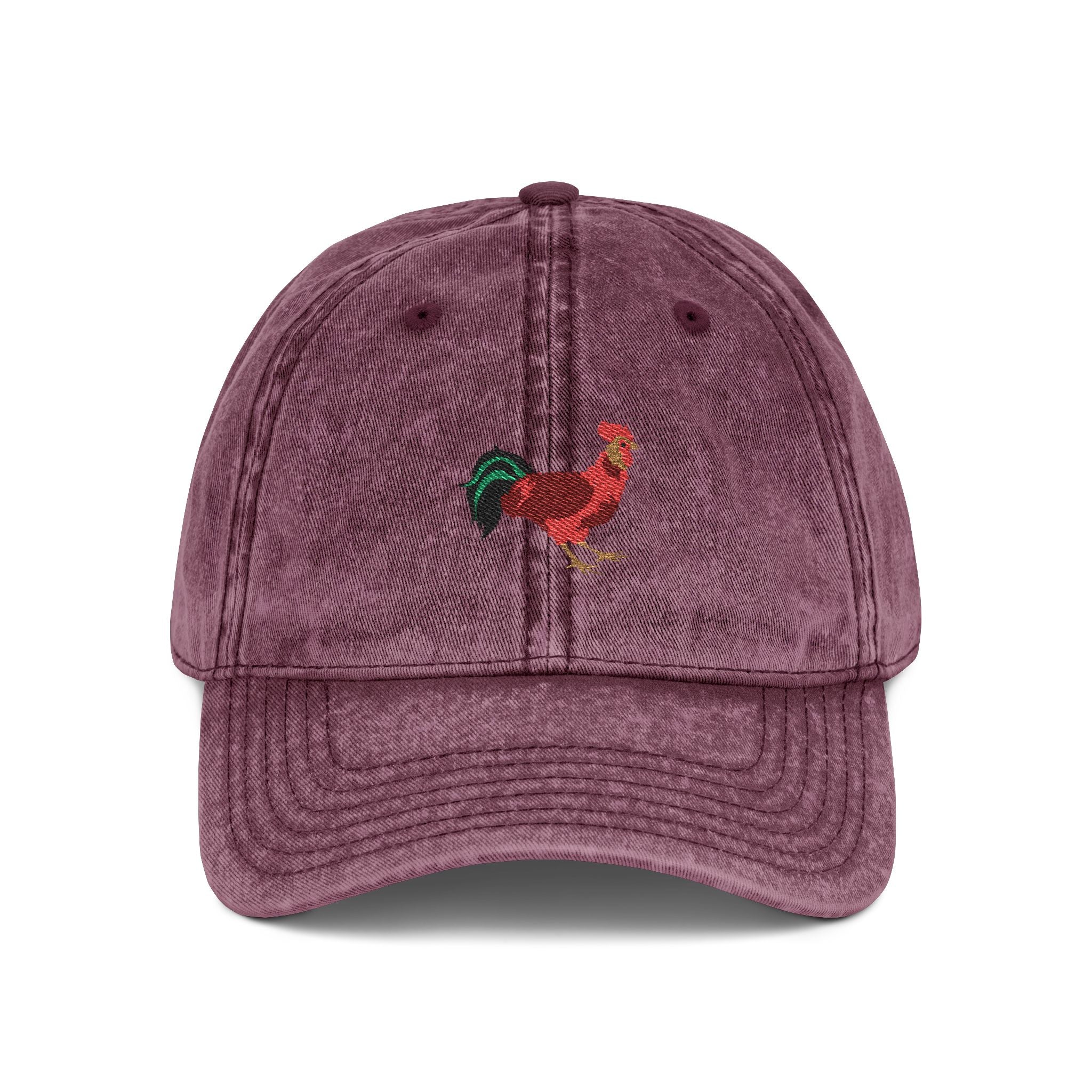 Rhode Island Red State Bird | Vintage Distressed Embroidered Baseball Cap