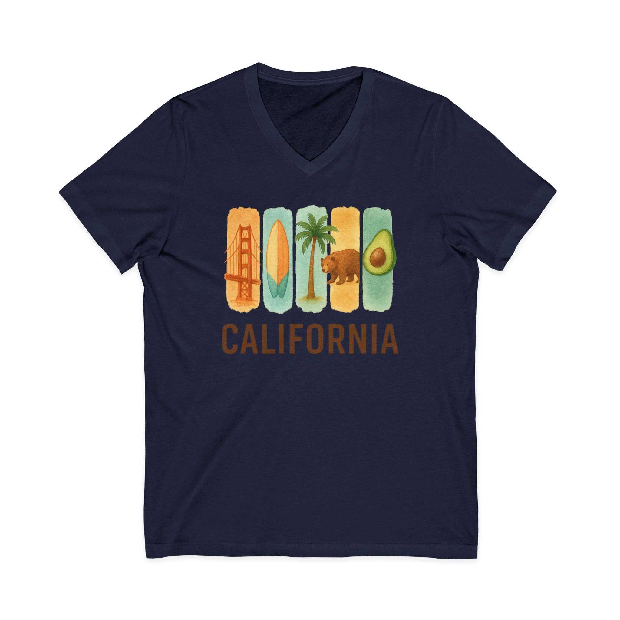 California Brushstroke Watercolor V-Neck Shirt