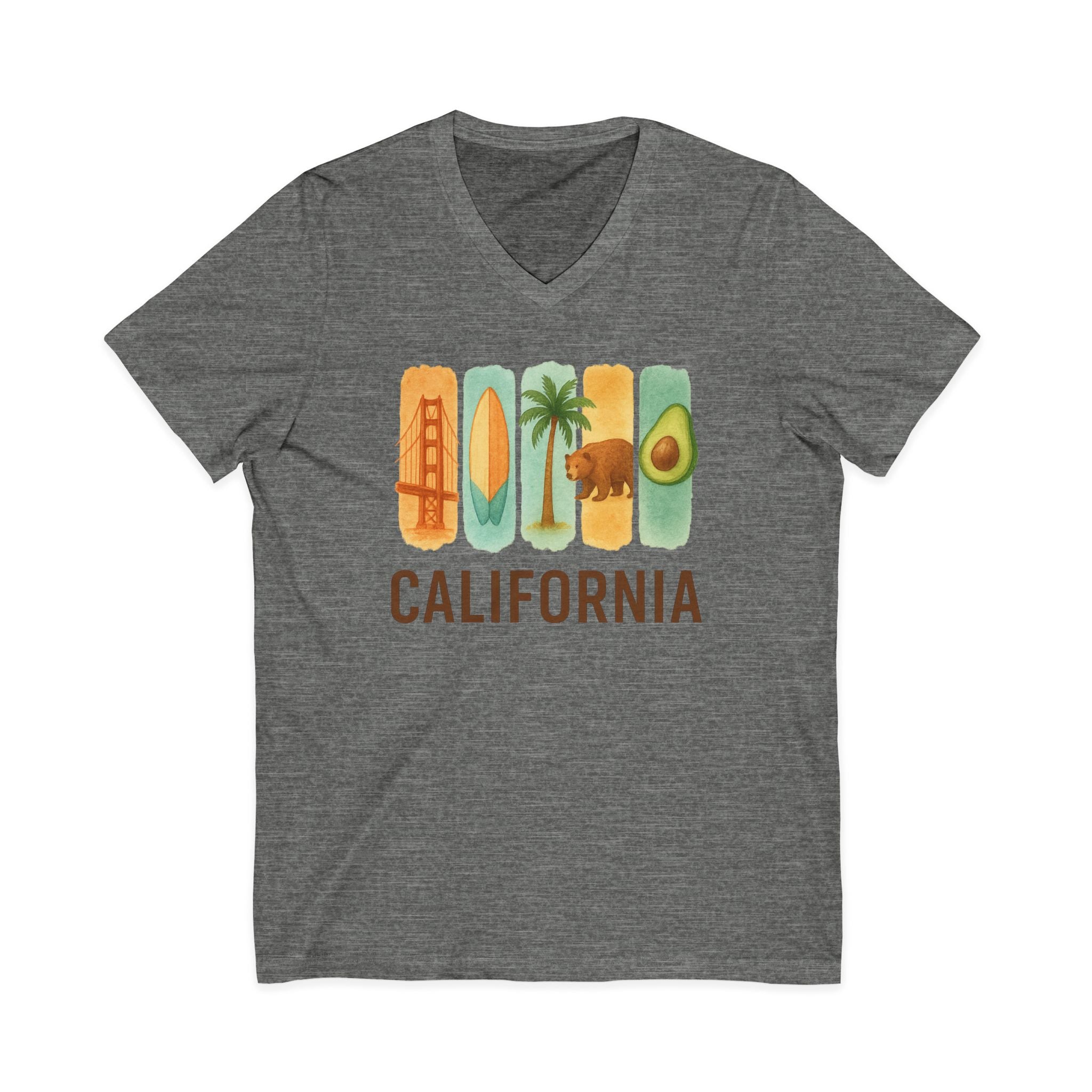 California Brushstroke Watercolor V-Neck Shirt