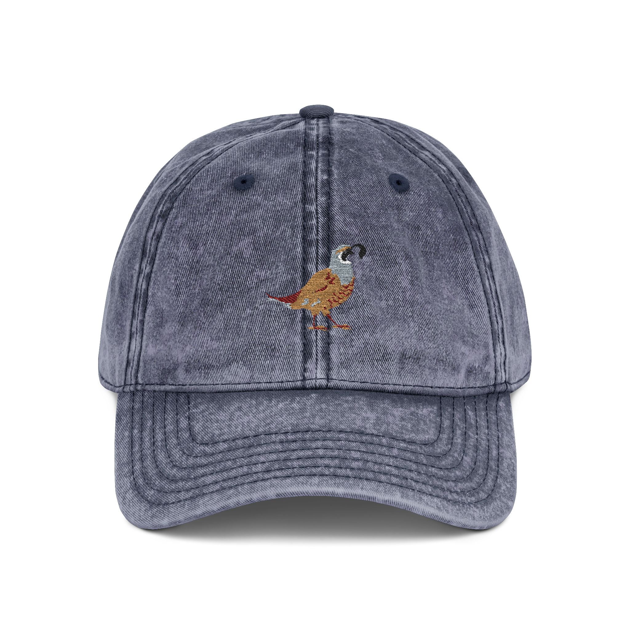 California Quail State Bird | Vintage Distressed Embroidered Baseball Cap