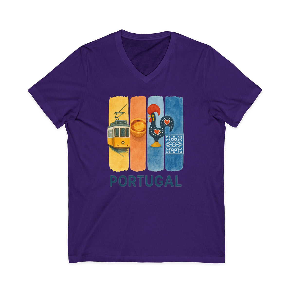 Portugal Brushstroke Watercolor V-Neck Shirt