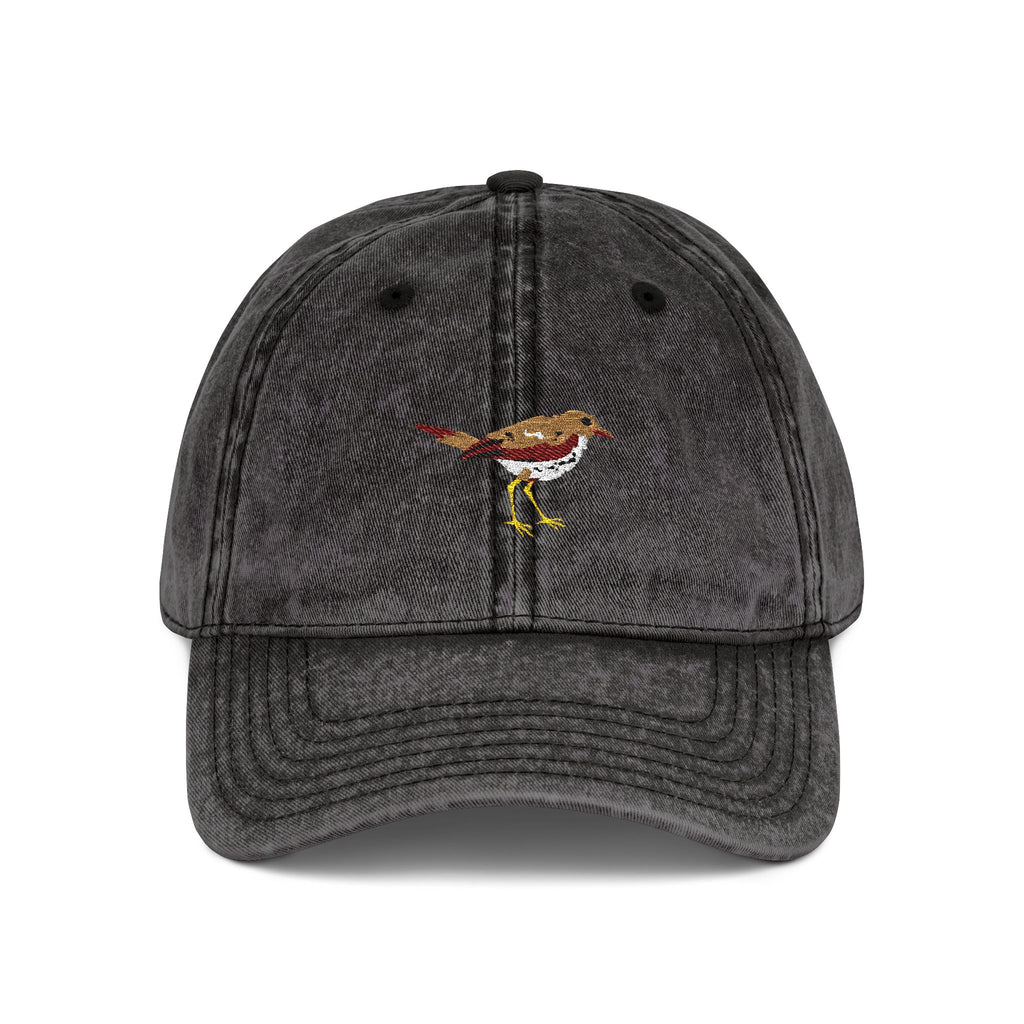 Vermont Hermit Thrush State Bird | Vintage Distressed Embroidered Baseball Cap