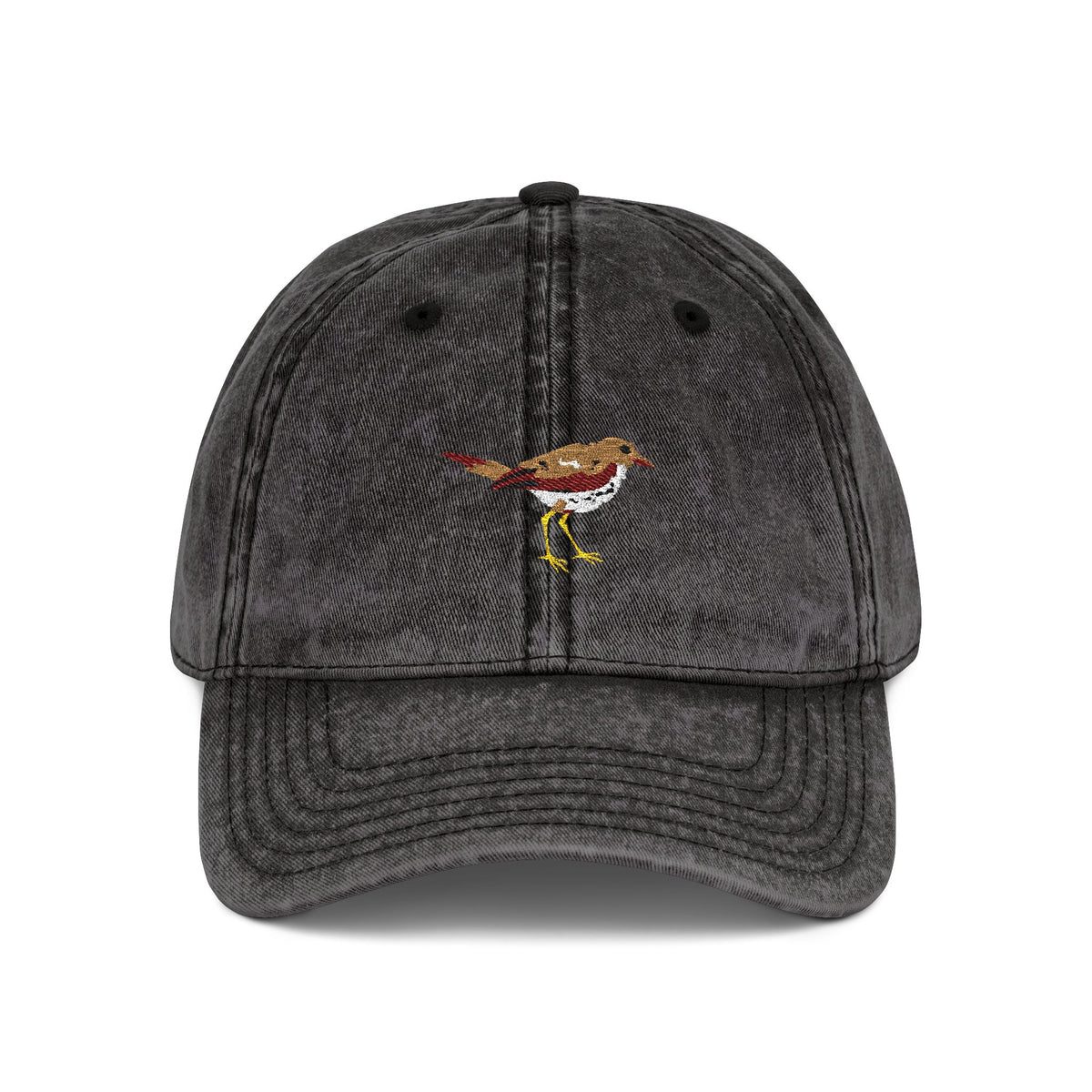 Vermont Hermit Thrush State Bird | Vintage Distressed Embroidered Baseball Cap