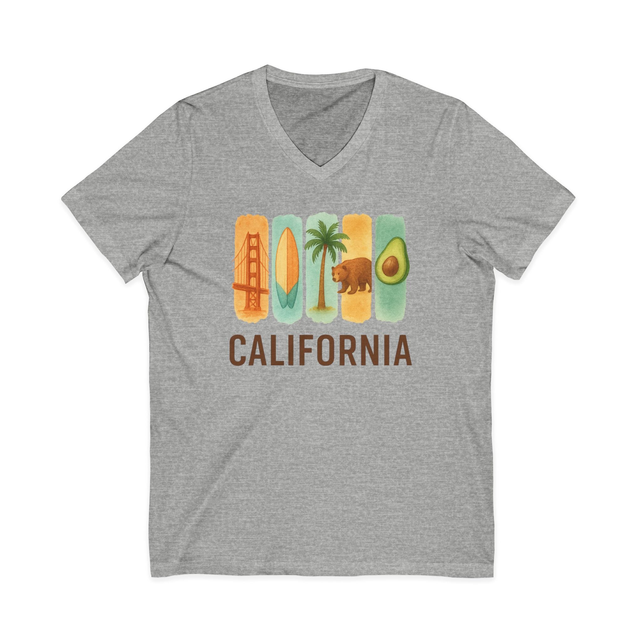 California Brushstroke Watercolor V-Neck Shirt