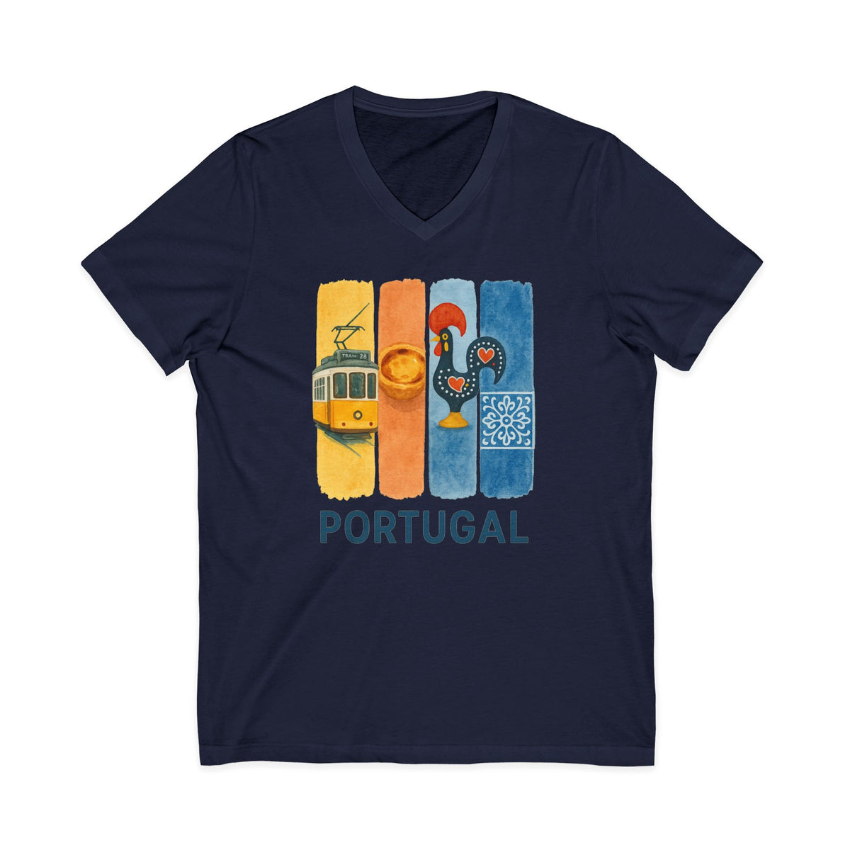 Portugal Brushstroke Watercolor V-Neck Shirt