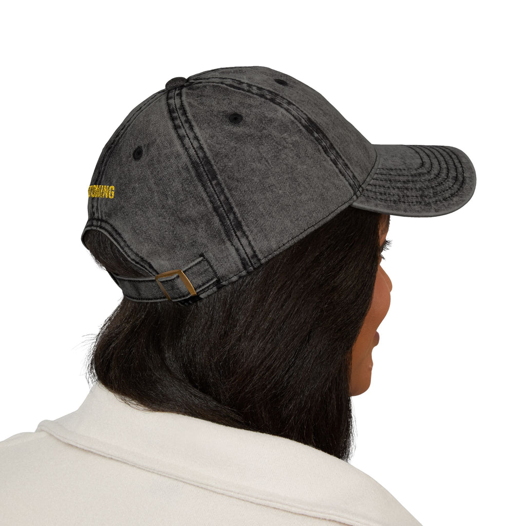 Wyoming Western Meadowlark State Bird | Vintage Distressed Embroidered Baseball Cap