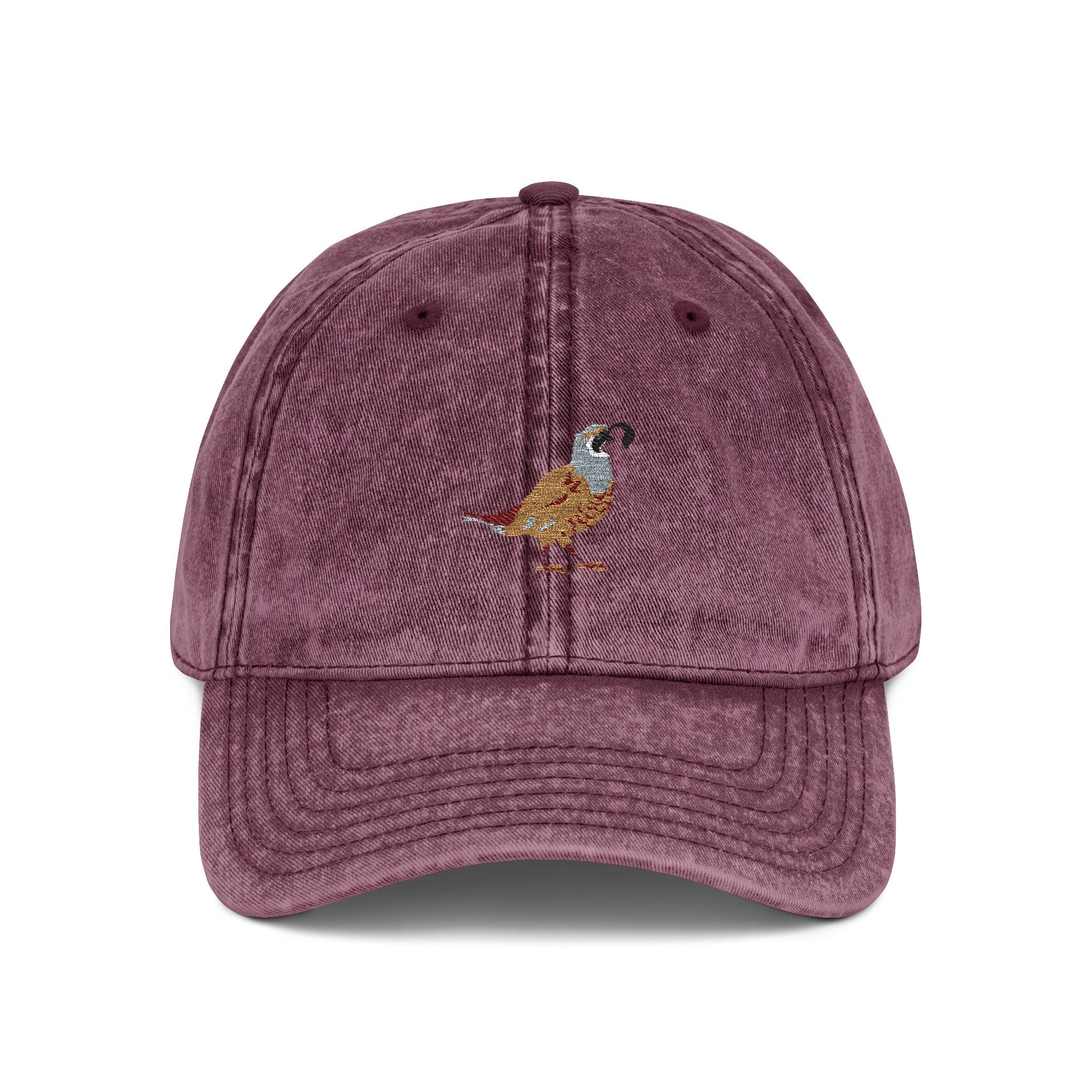 California Quail State Bird | Vintage Distressed Embroidered Baseball Cap