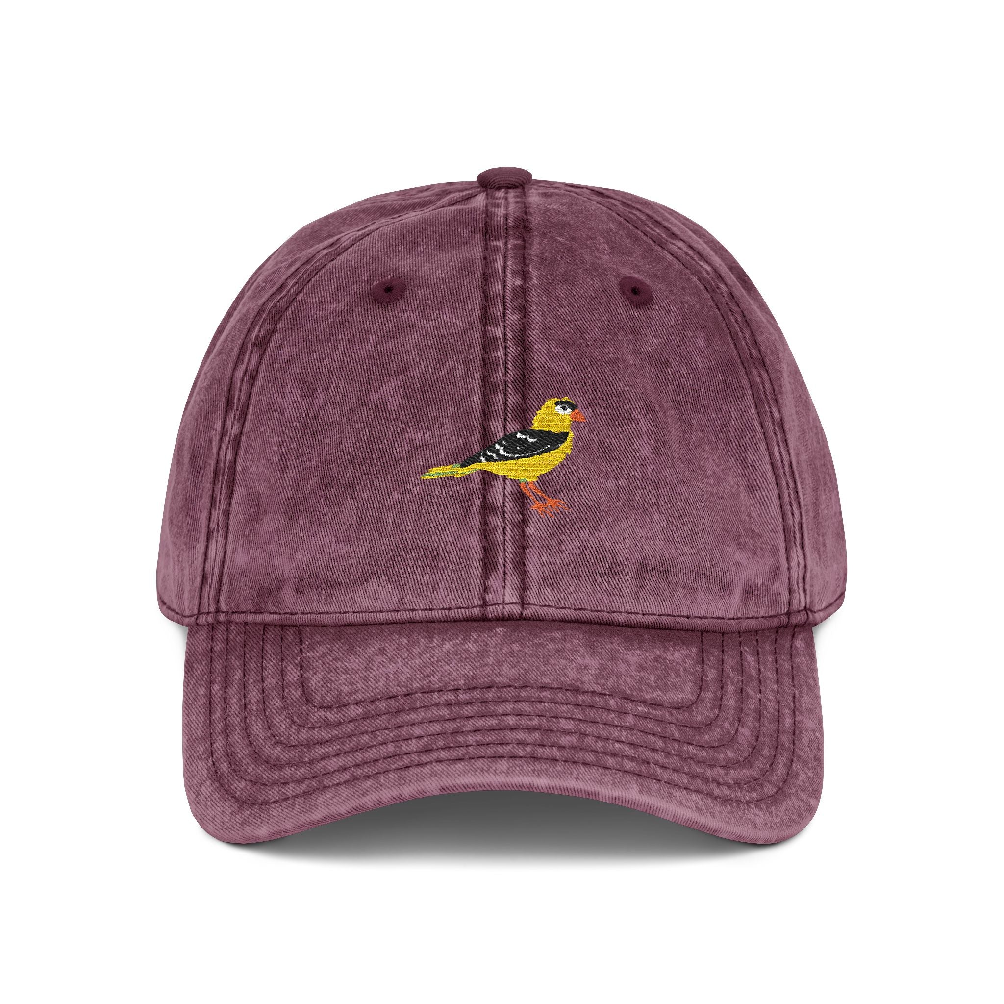 Washington American Goldfinch State Bird | Vintage Distressed Embroidered Baseball Cap