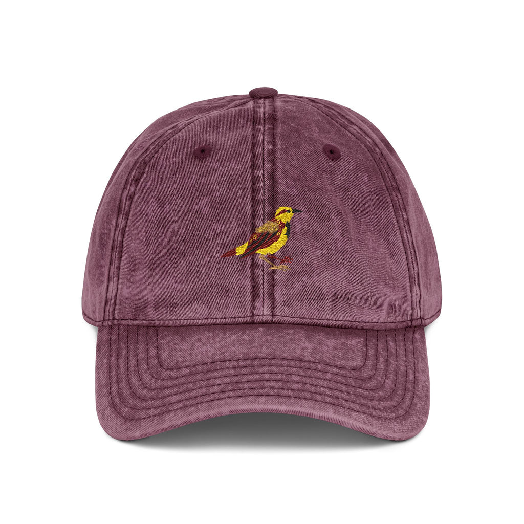 Wyoming Western Meadowlark State Bird | Vintage Distressed Embroidered Baseball Cap