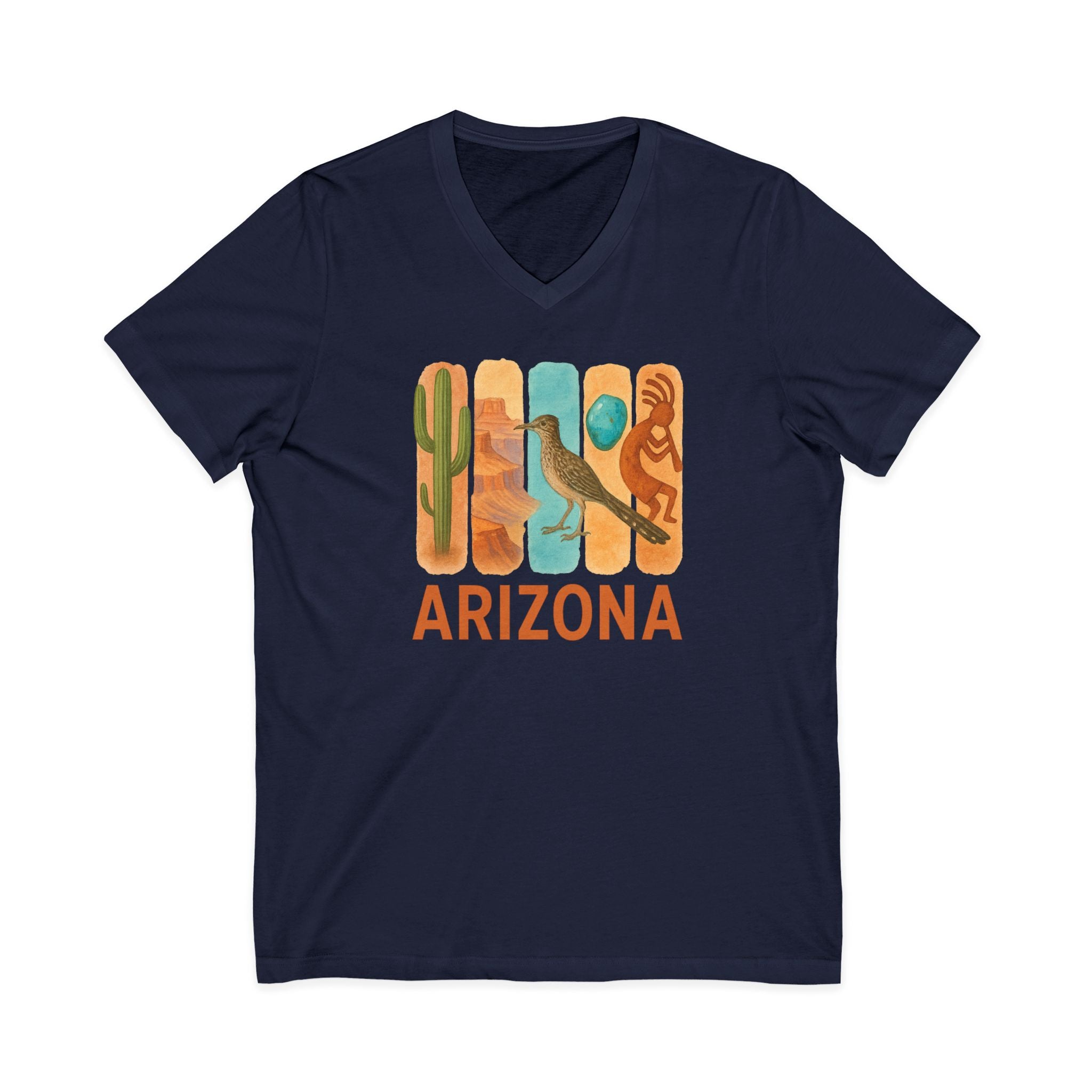 Arizona Brushstroke Watercolor V-Neck Shirt