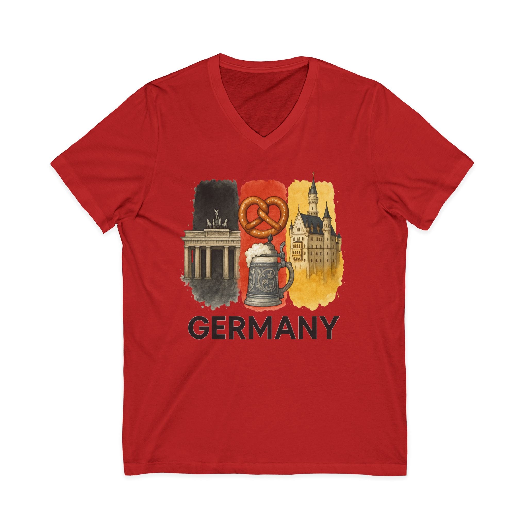 Germany Brushstroke Watercolor V-Neck Shirt