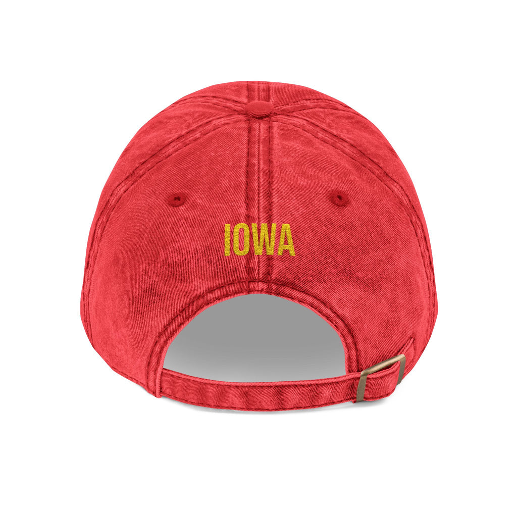 Iowa American Goldfinch State Bird | Vintage Distressed Embroidered Baseball Cap