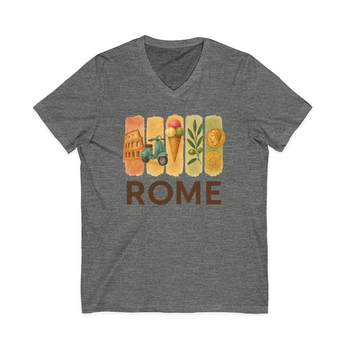 Rome Brushstroke Watercolor V-Neck Shirt