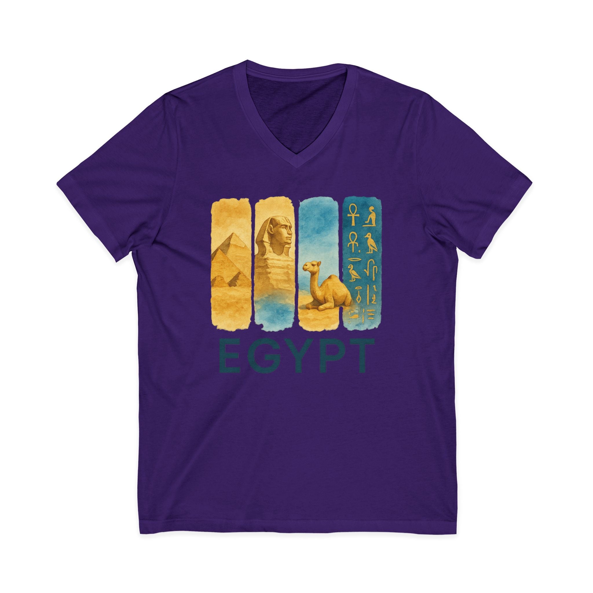 Egypt Brushstroke Watercolor V-Neck Shirt
