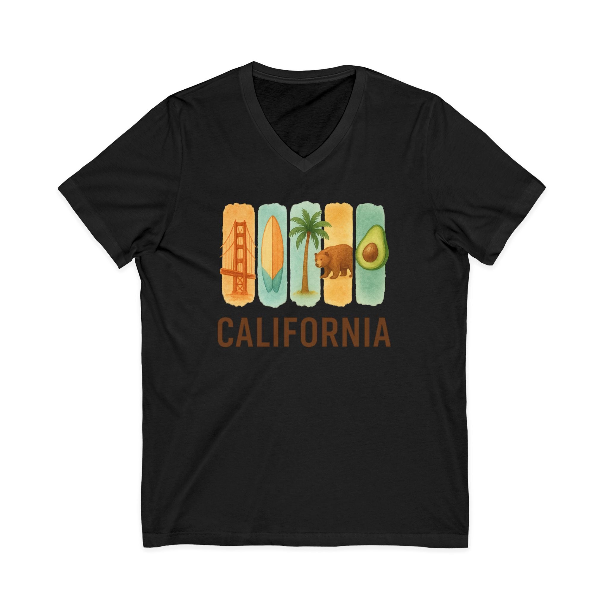 California Brushstroke Watercolor V-Neck Shirt