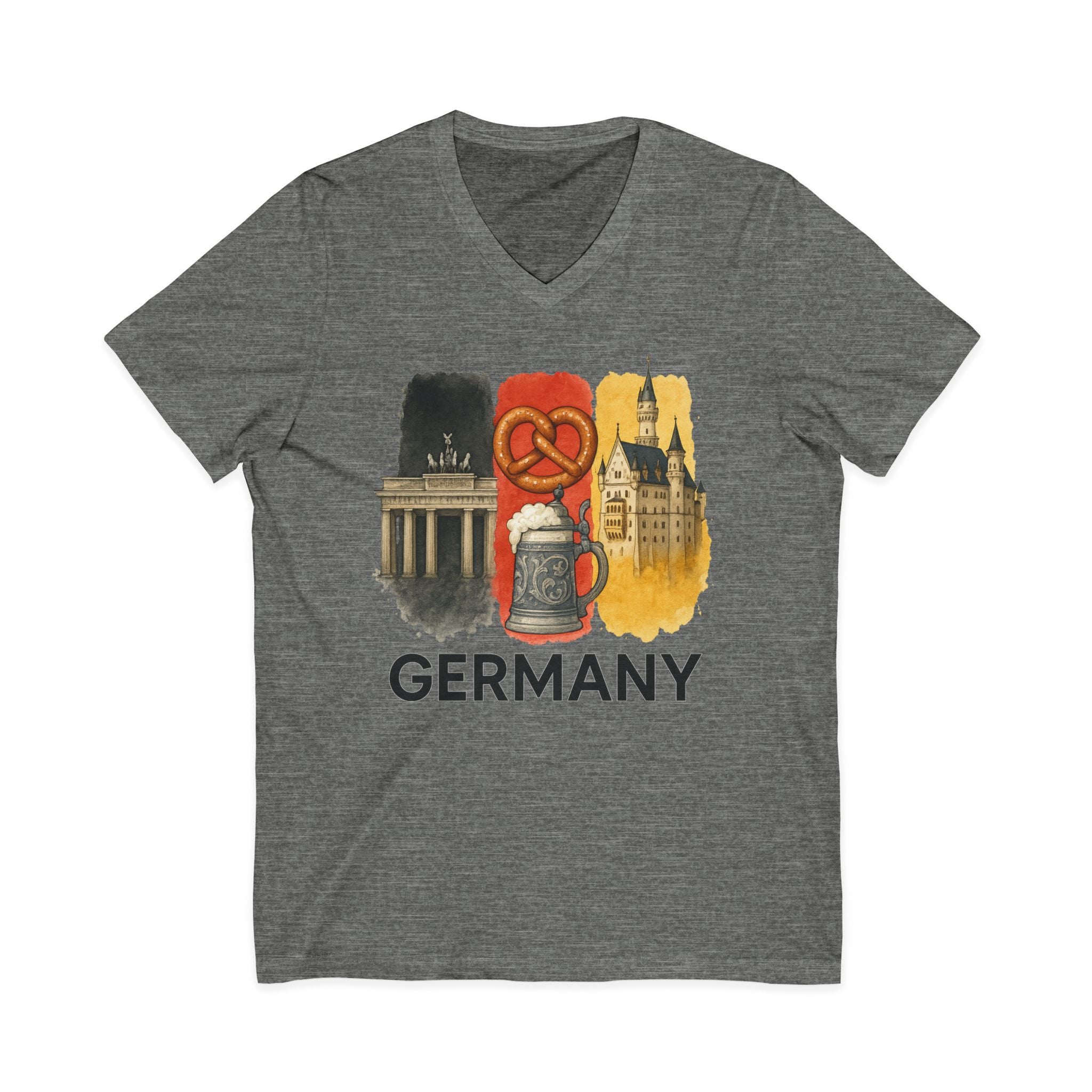 Germany Brushstroke Watercolor V-Neck Shirt