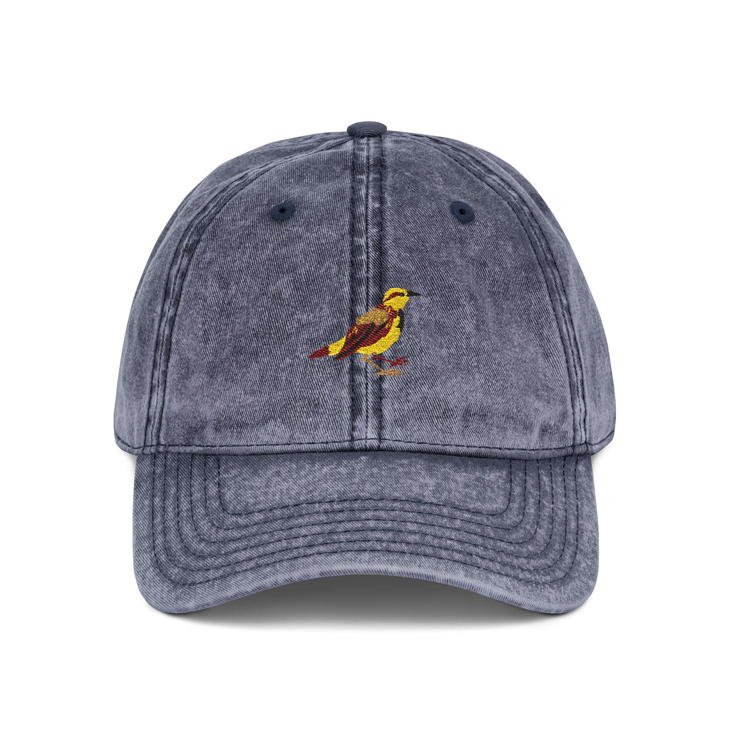 Wyoming Western Meadowlark State Bird | Vintage Distressed Embroidered Baseball Cap