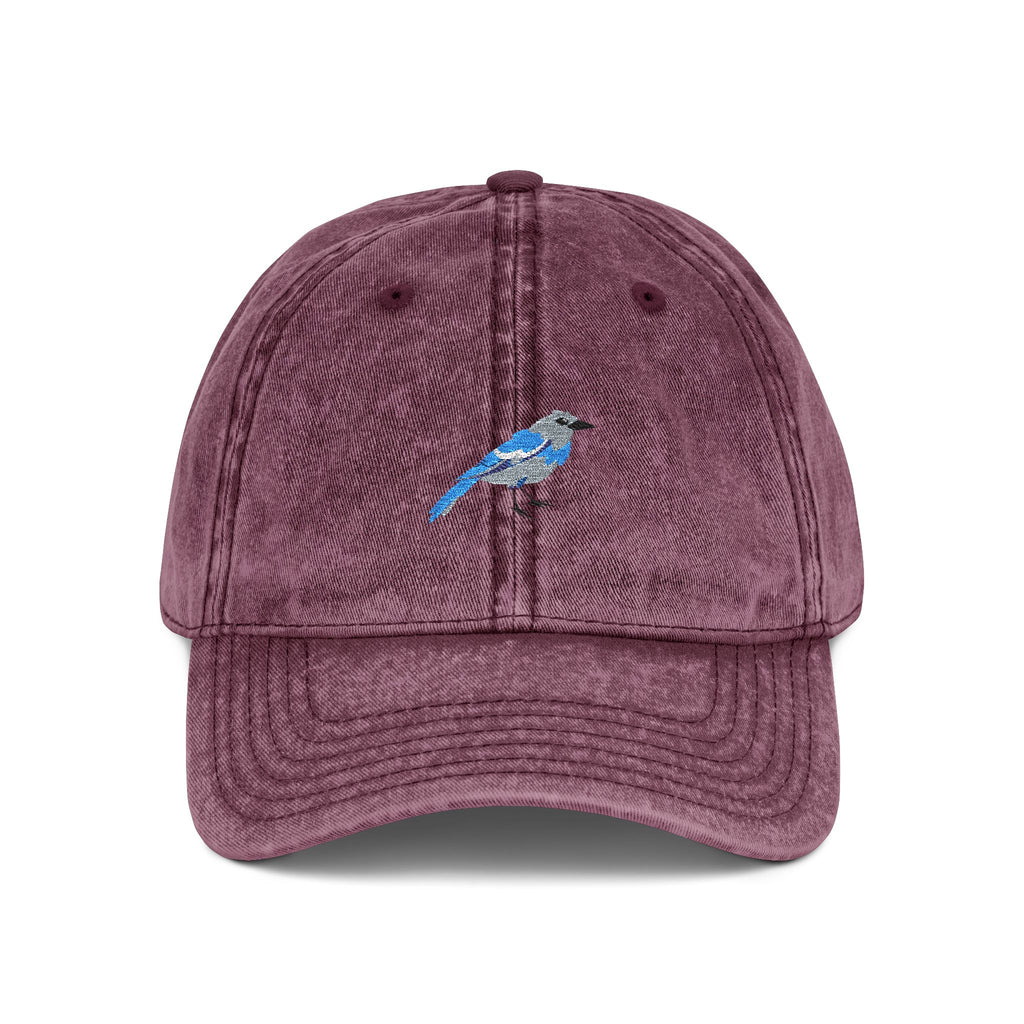 Nevada Mountain Bluebird State Bird | Vintage Distressed Embroidered Baseball Cap
