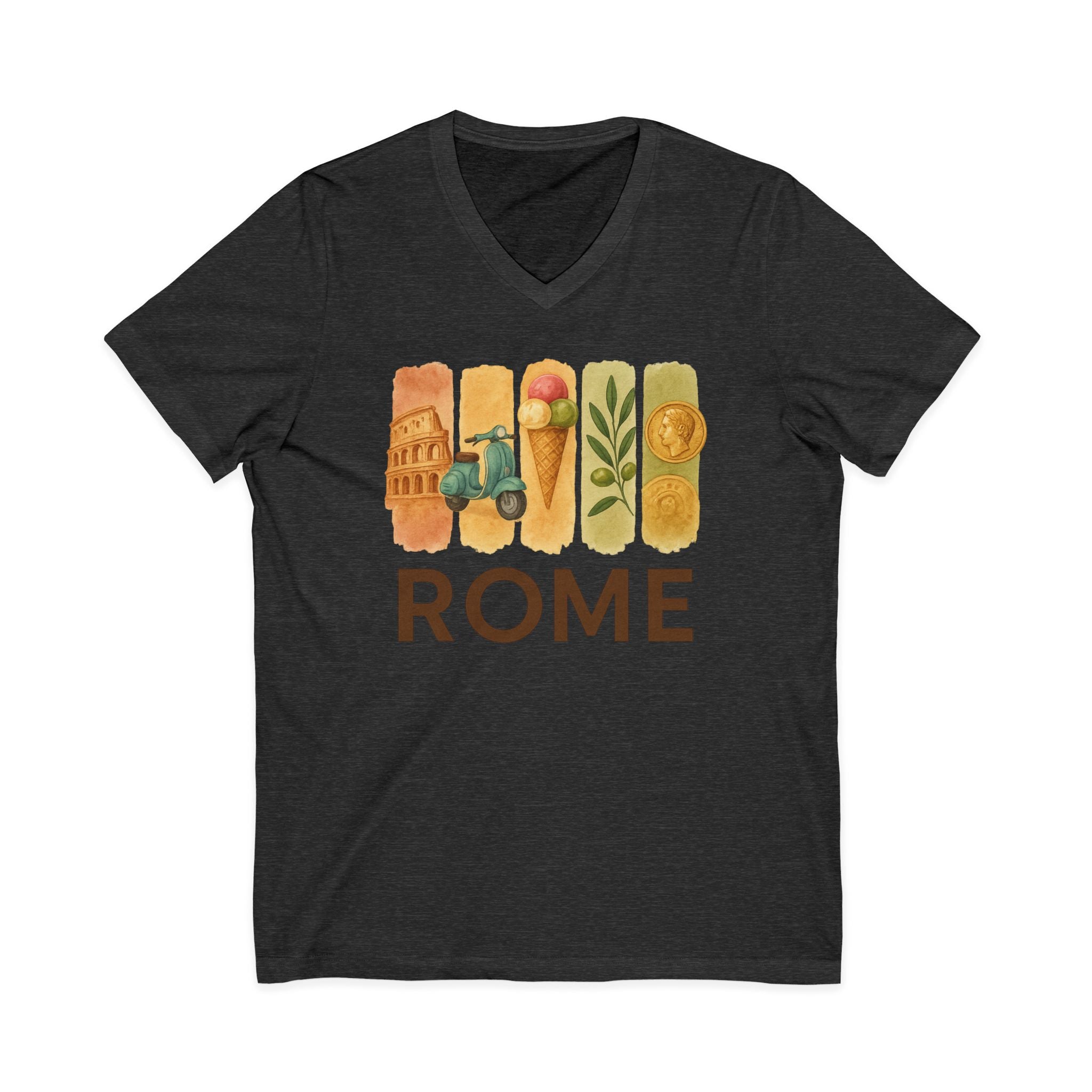 Rome Brushstroke Watercolor V-Neck Shirt