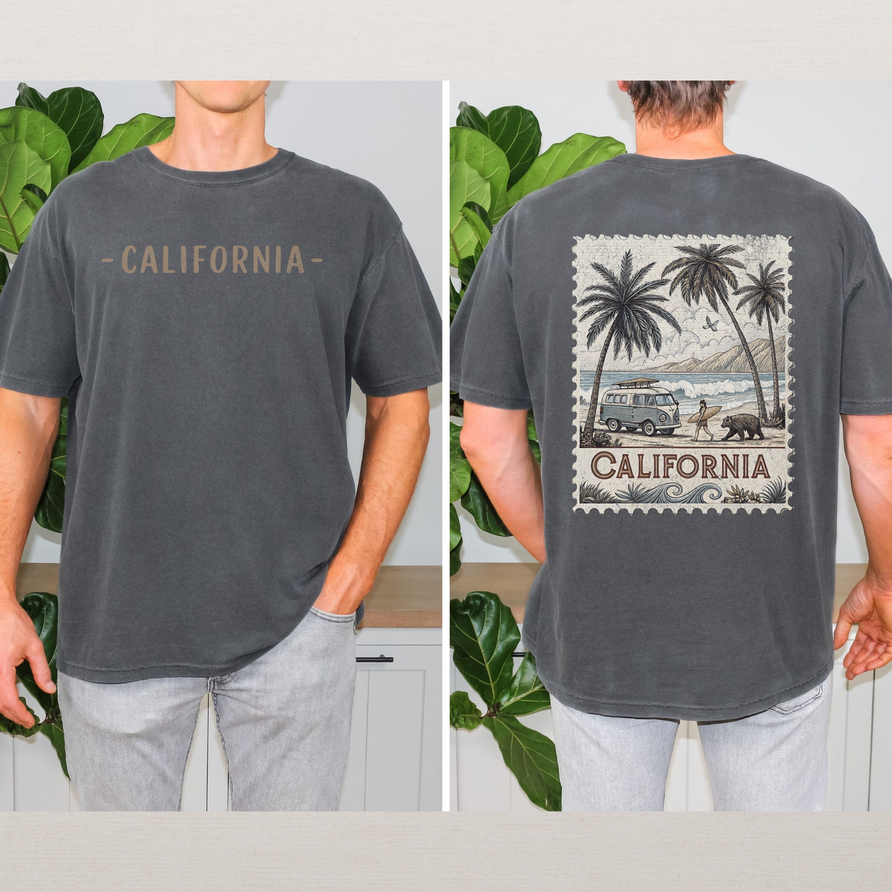 Vintage California Comfort Colors Retro Travel Stamp Souvenir T-Shirt