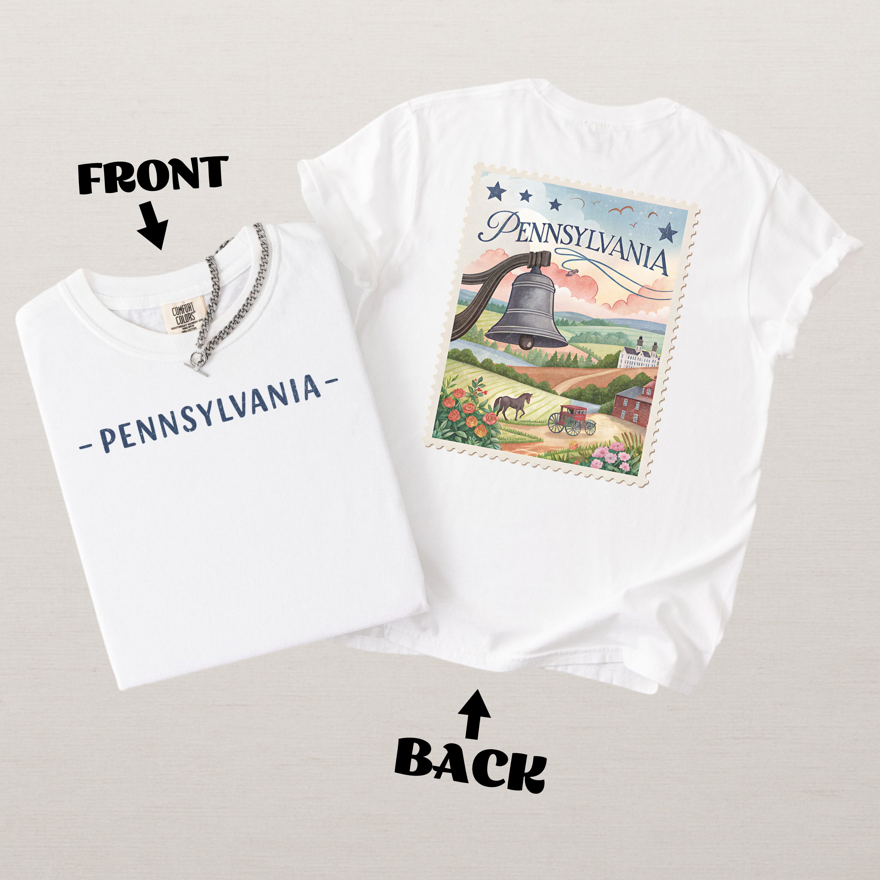 Vintage Pennsylvania Comfort Colors Retro Travel Stamp Souvenir T-Shirt