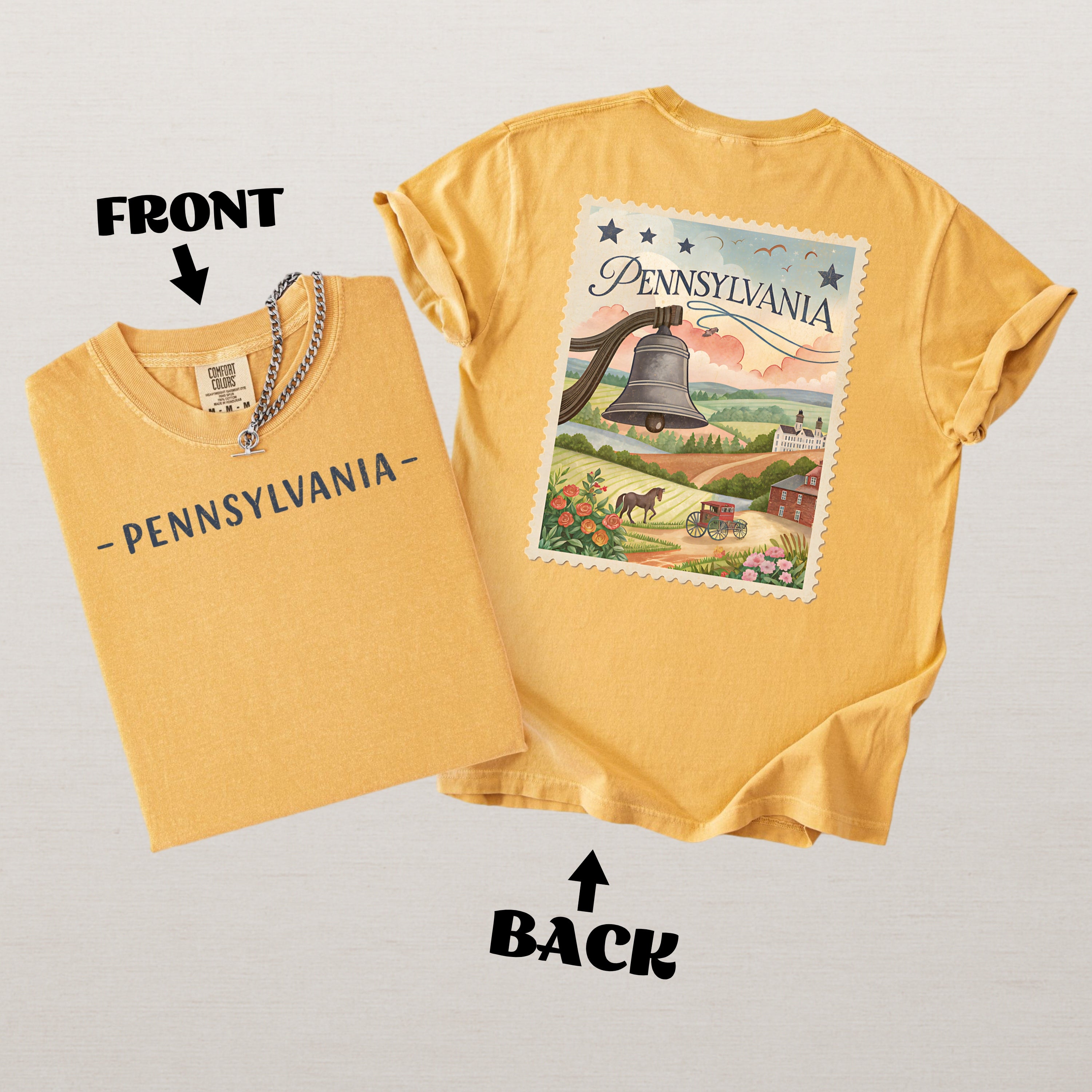Vintage Pennsylvania Comfort Colors Retro Travel Stamp Souvenir T-Shirt