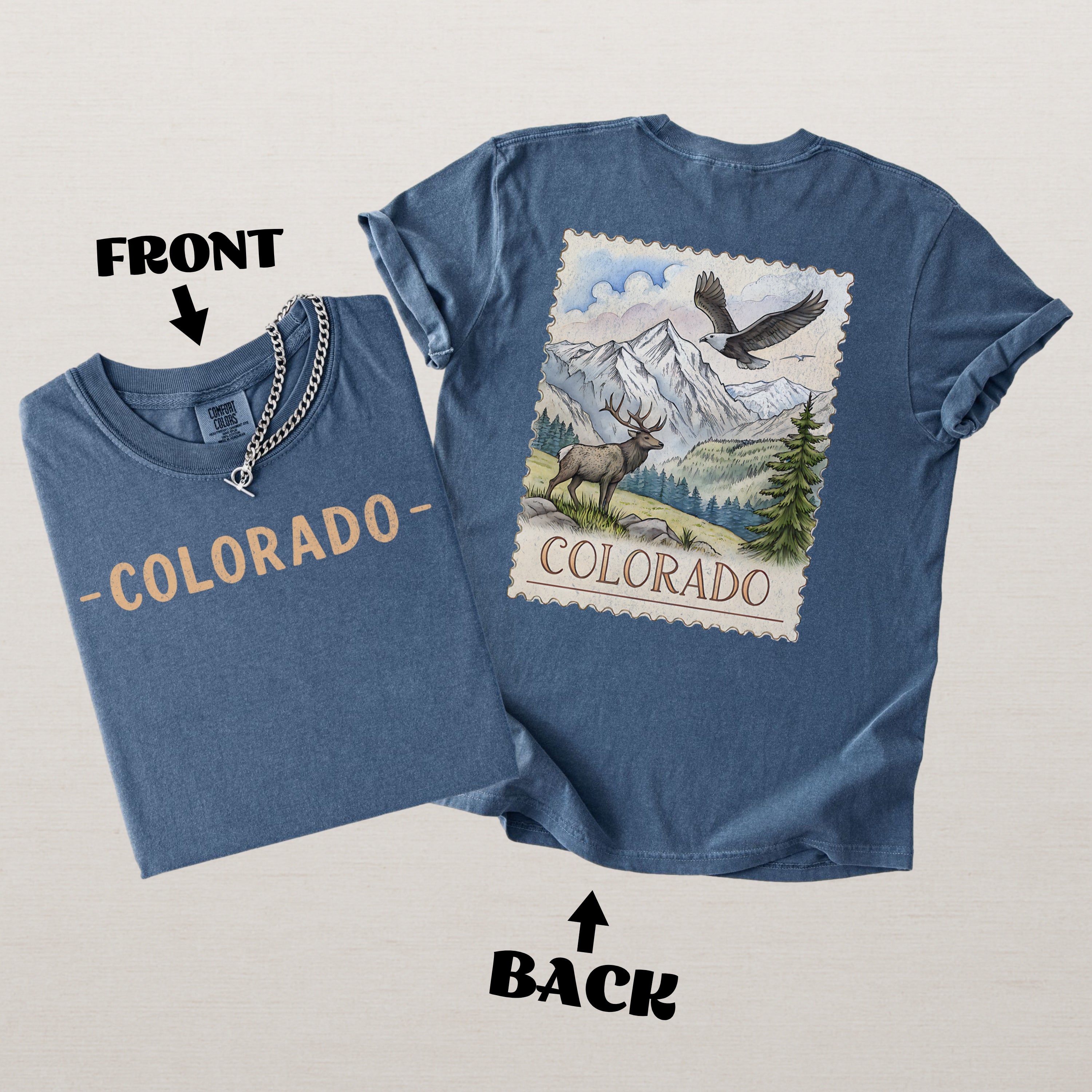 Vintage Colorado Comfort Colors Retro Travel Stamp Souvenir T-Shirt