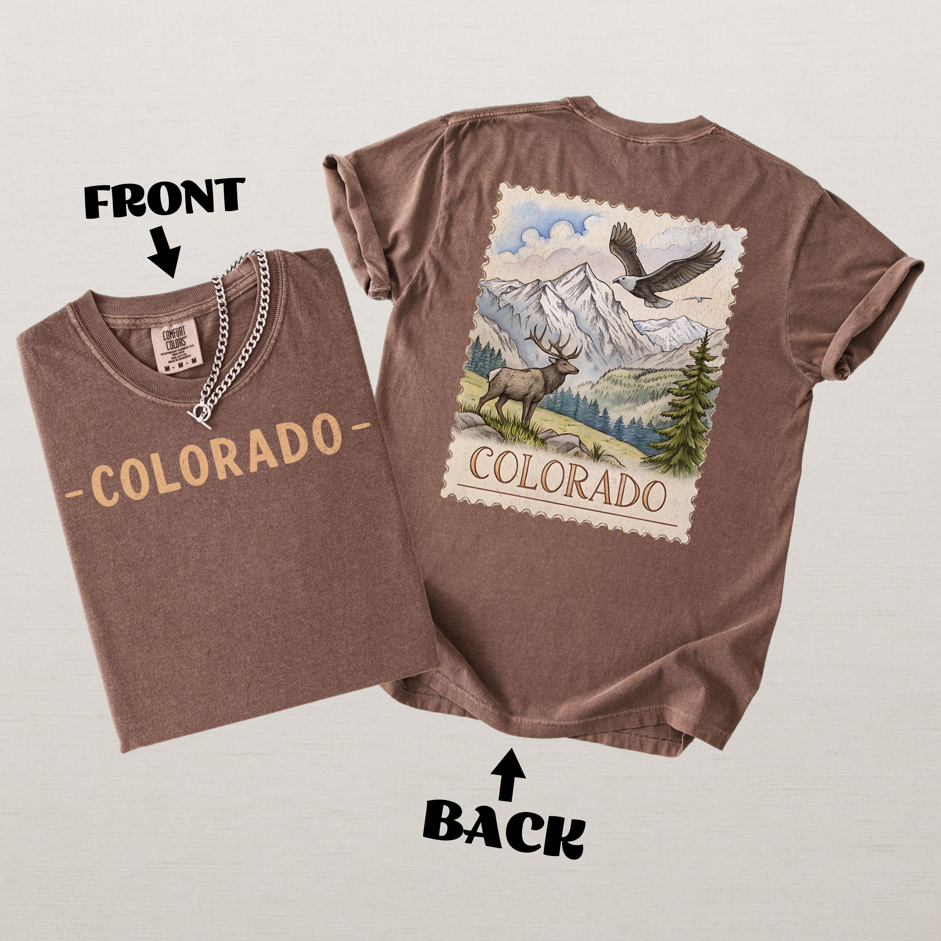 Vintage Colorado Comfort Colors Retro Travel Stamp Souvenir T-Shirt