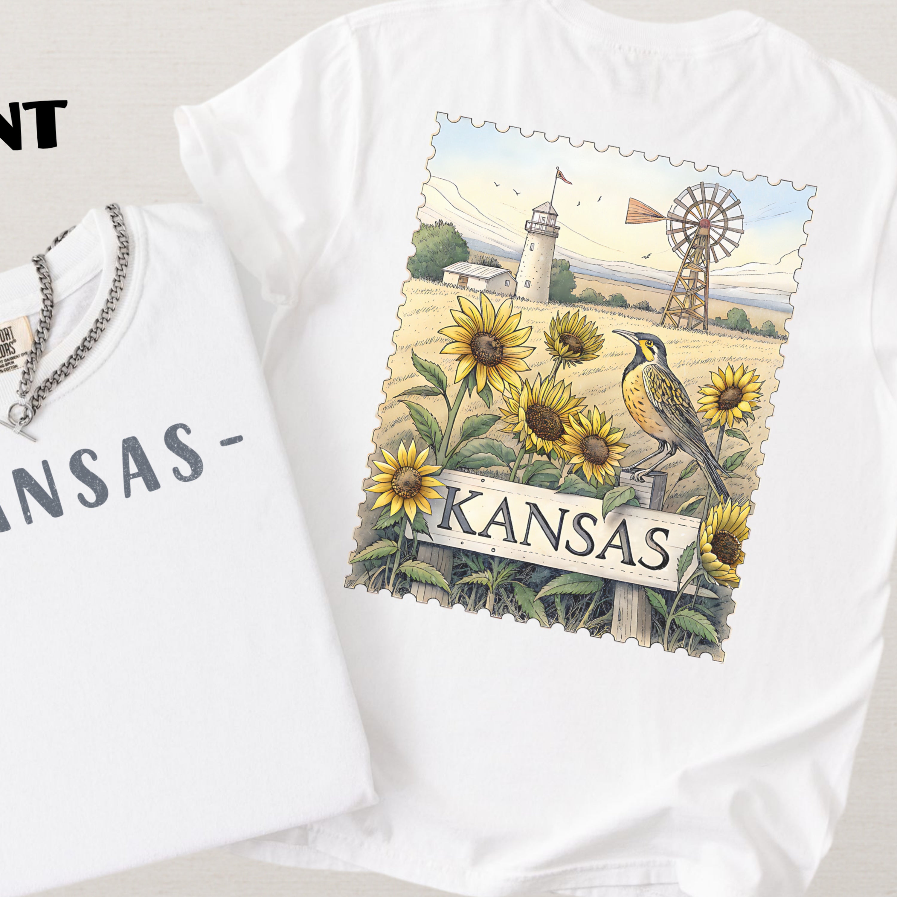 Vintage Kansas Comfort Colors Retro Travel Stamp Souvenir T-Shirt