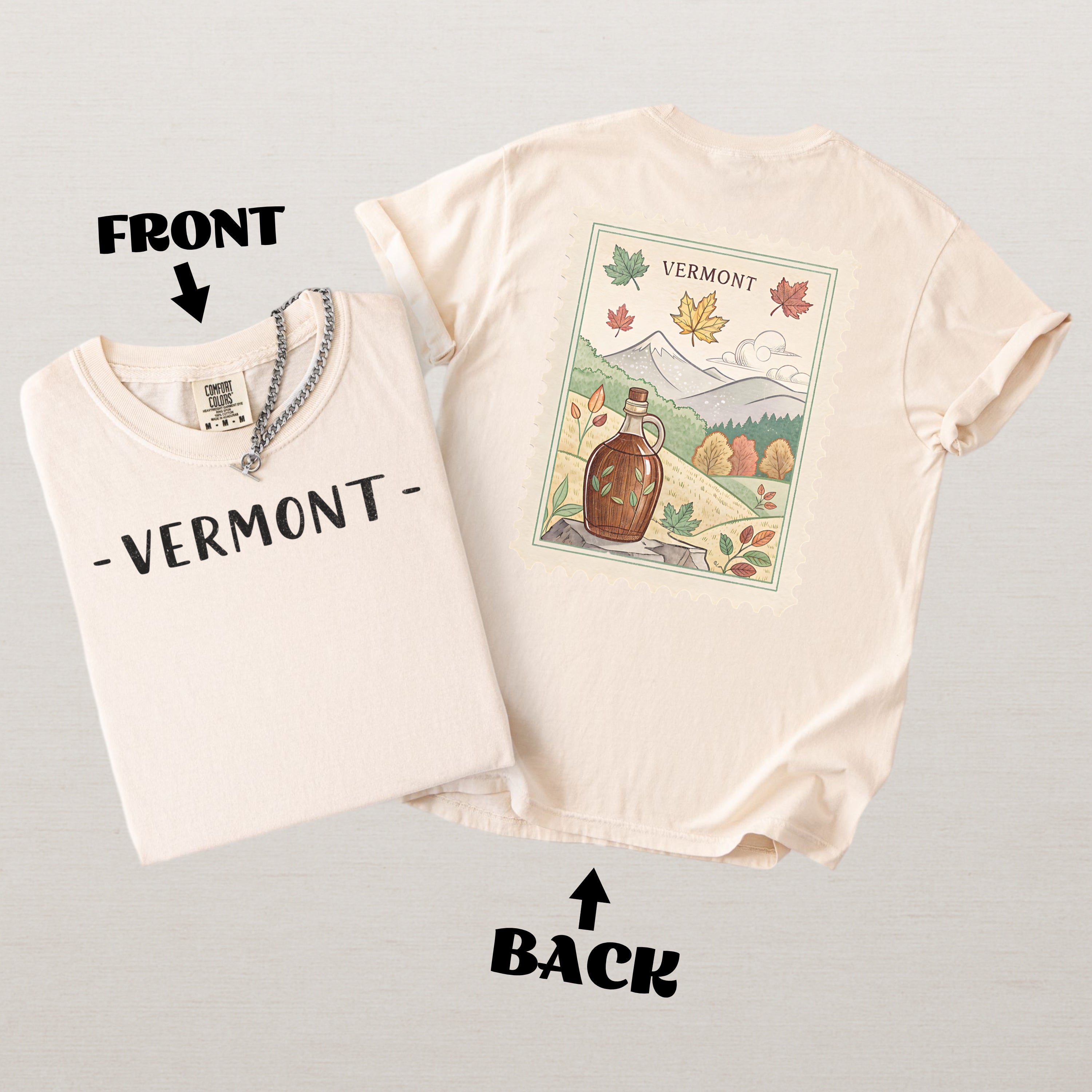 Vintage Vermont Comfort Colors Retro Travel Stamp Souvenir T-Shirt