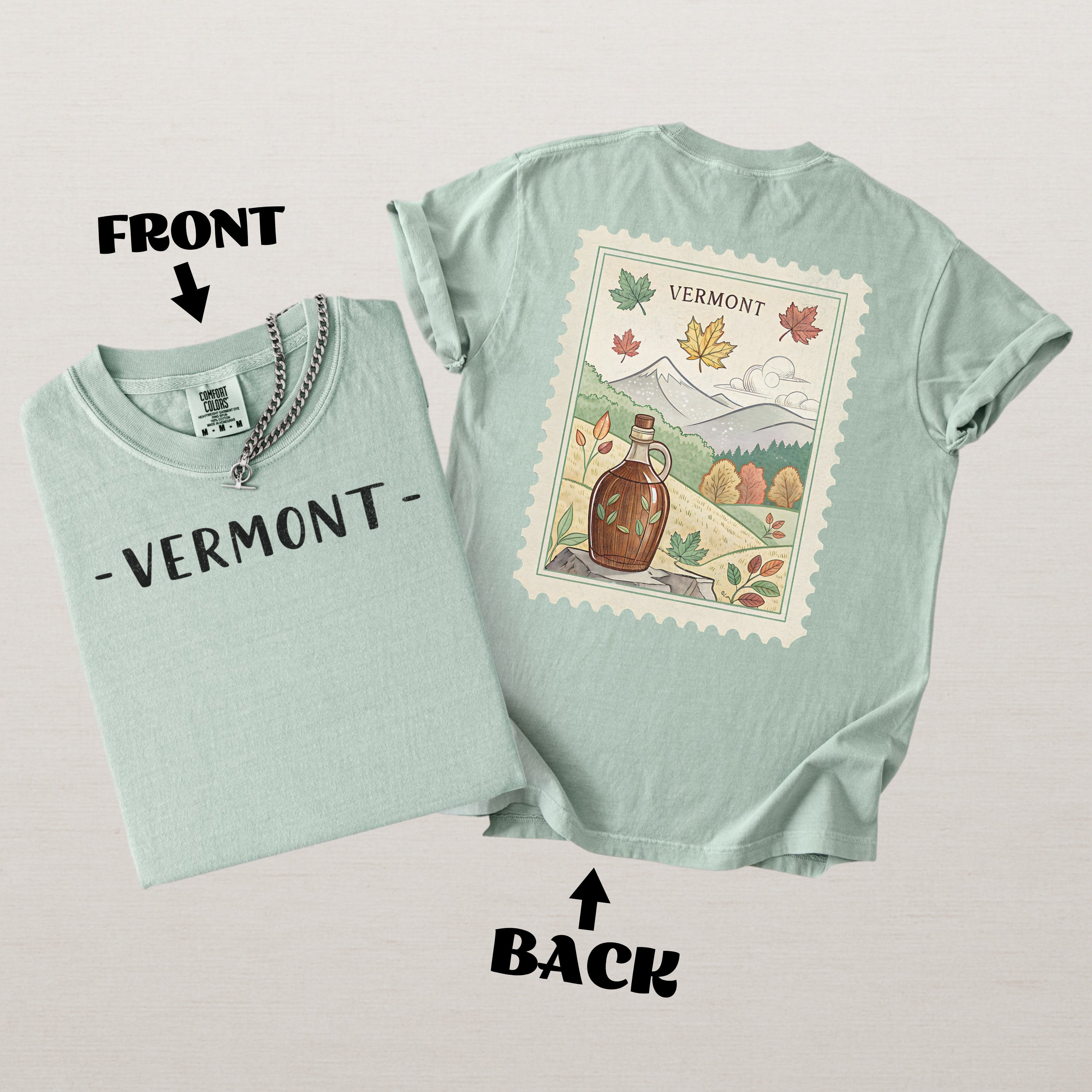Vintage Vermont Comfort Colors Retro Travel Stamp Souvenir T-Shirt