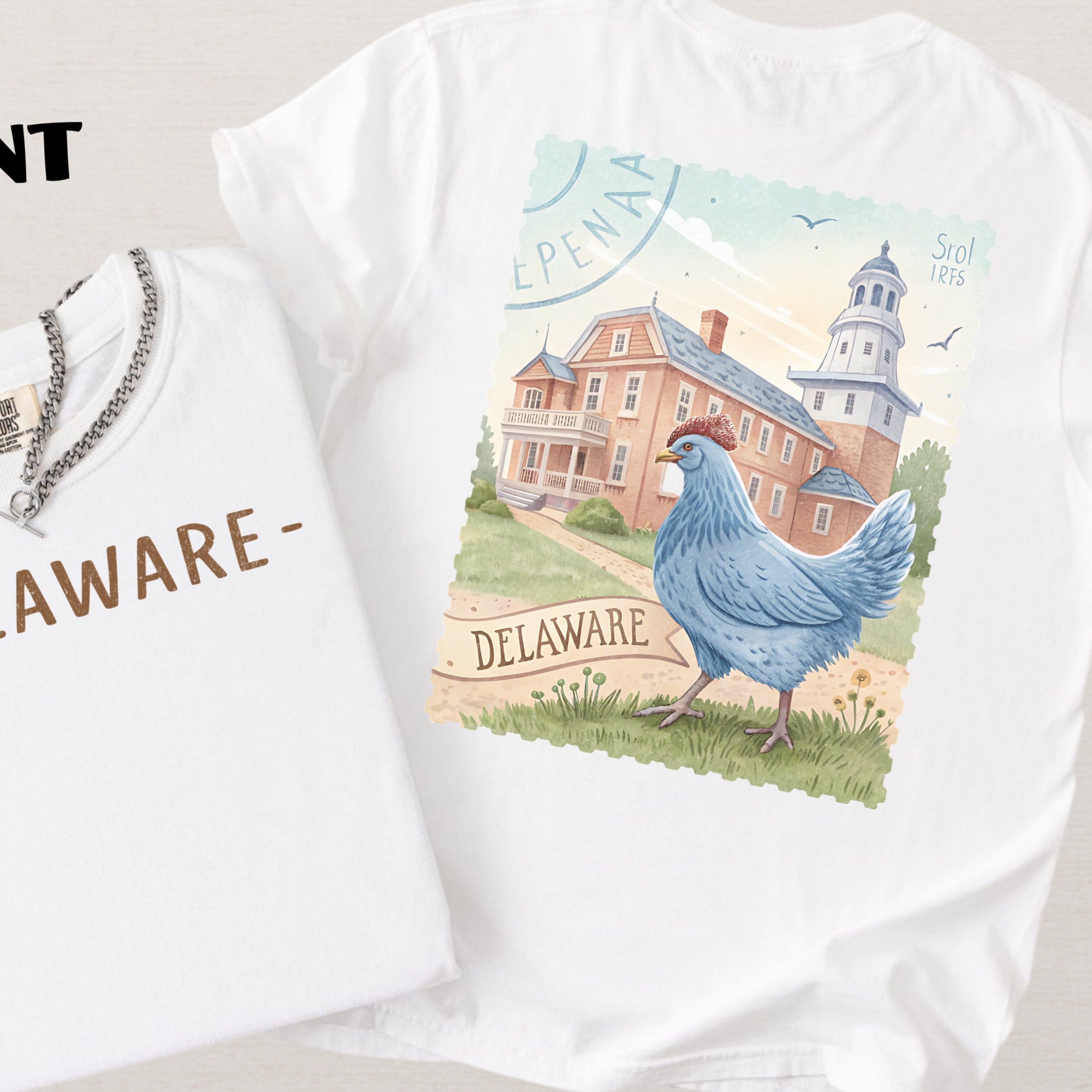 Vintage Delaware Comfort Colors Retro Travel Stamp Souvenir T-Shirt