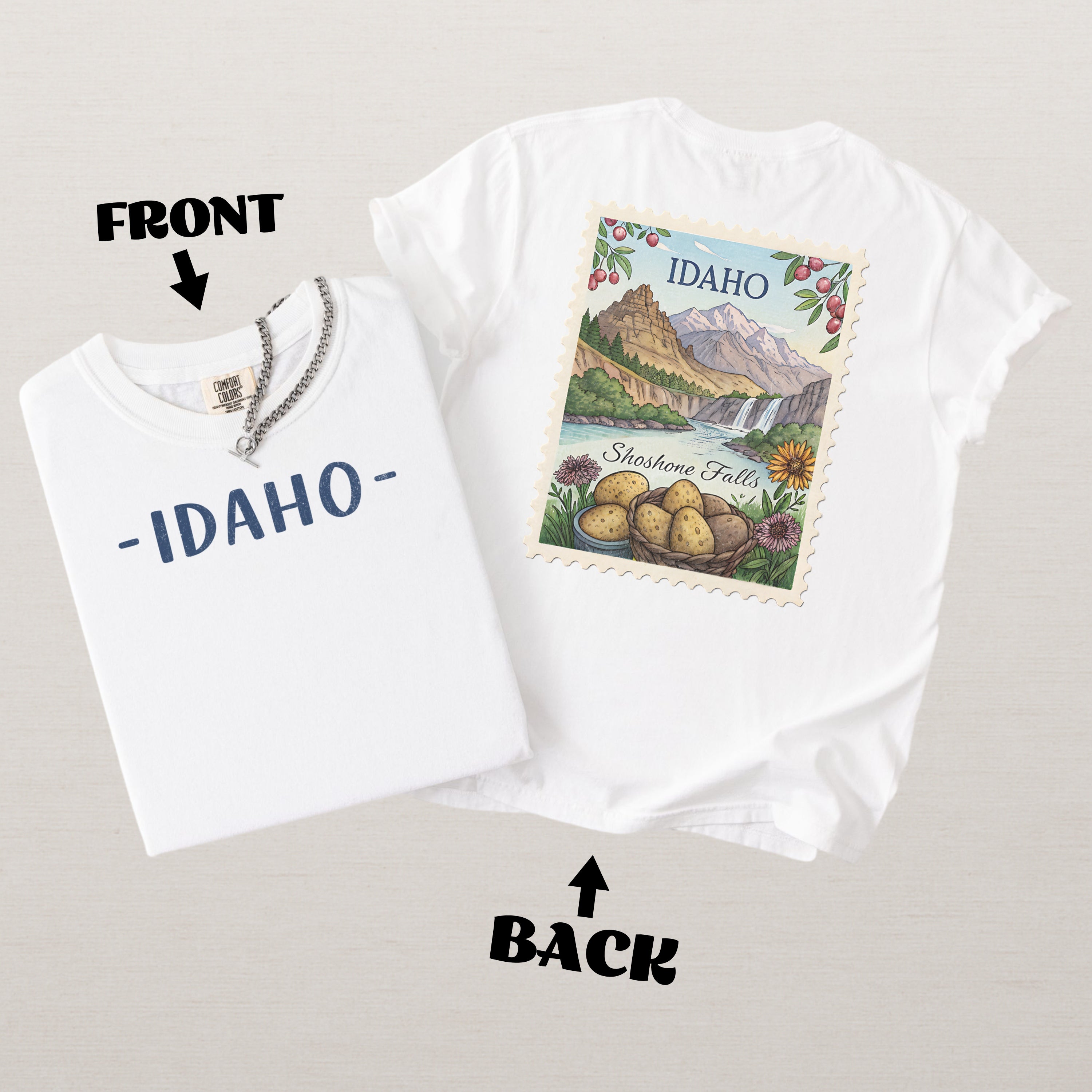 Vintage Idaho Comfort Colors Retro Travel Stamp Souvenir T-Shirt